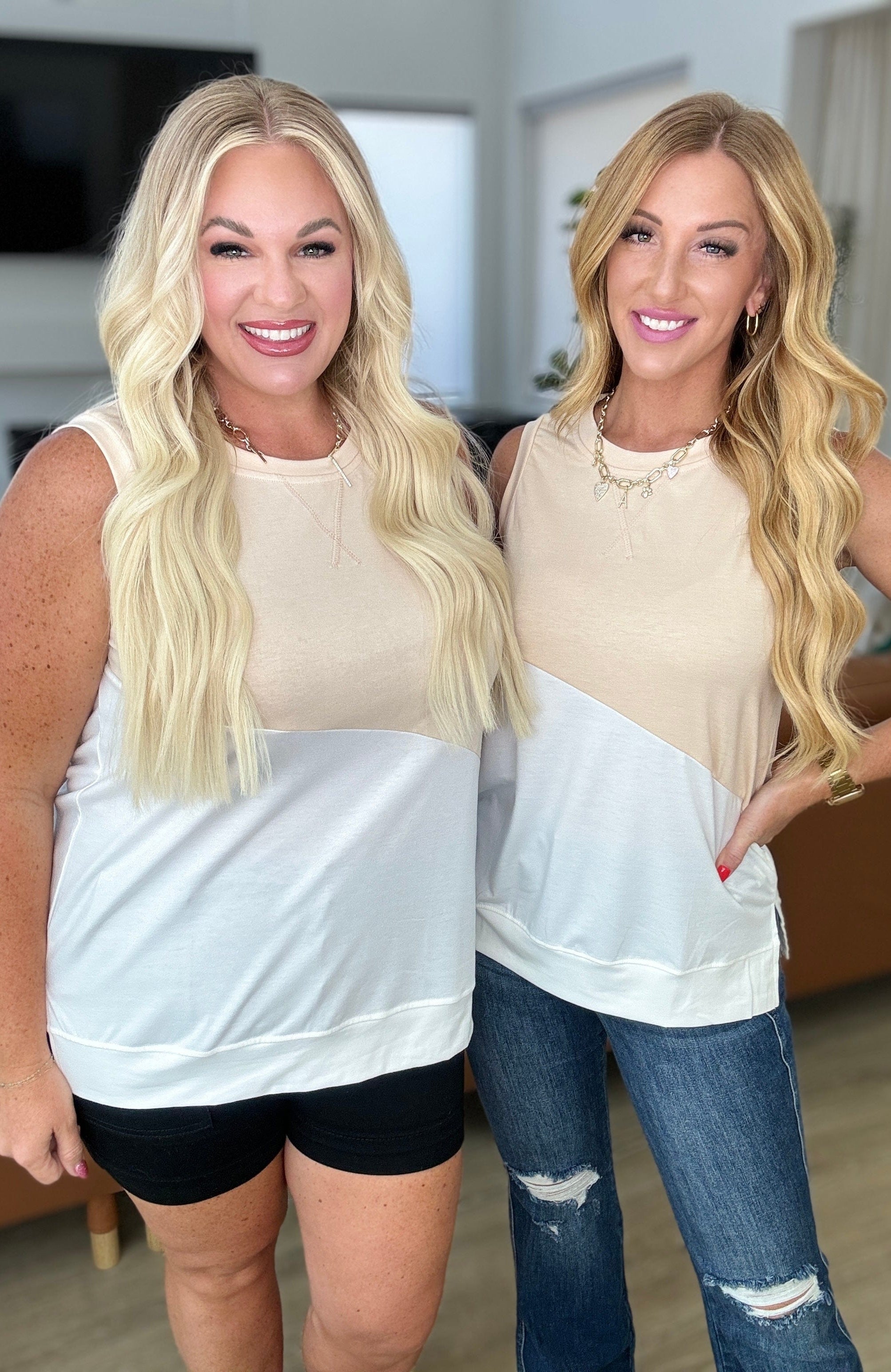 Steady Increase Color Block Sleeveless Top-Tops-Stay Foxy Boutique, Florissant, Missouri