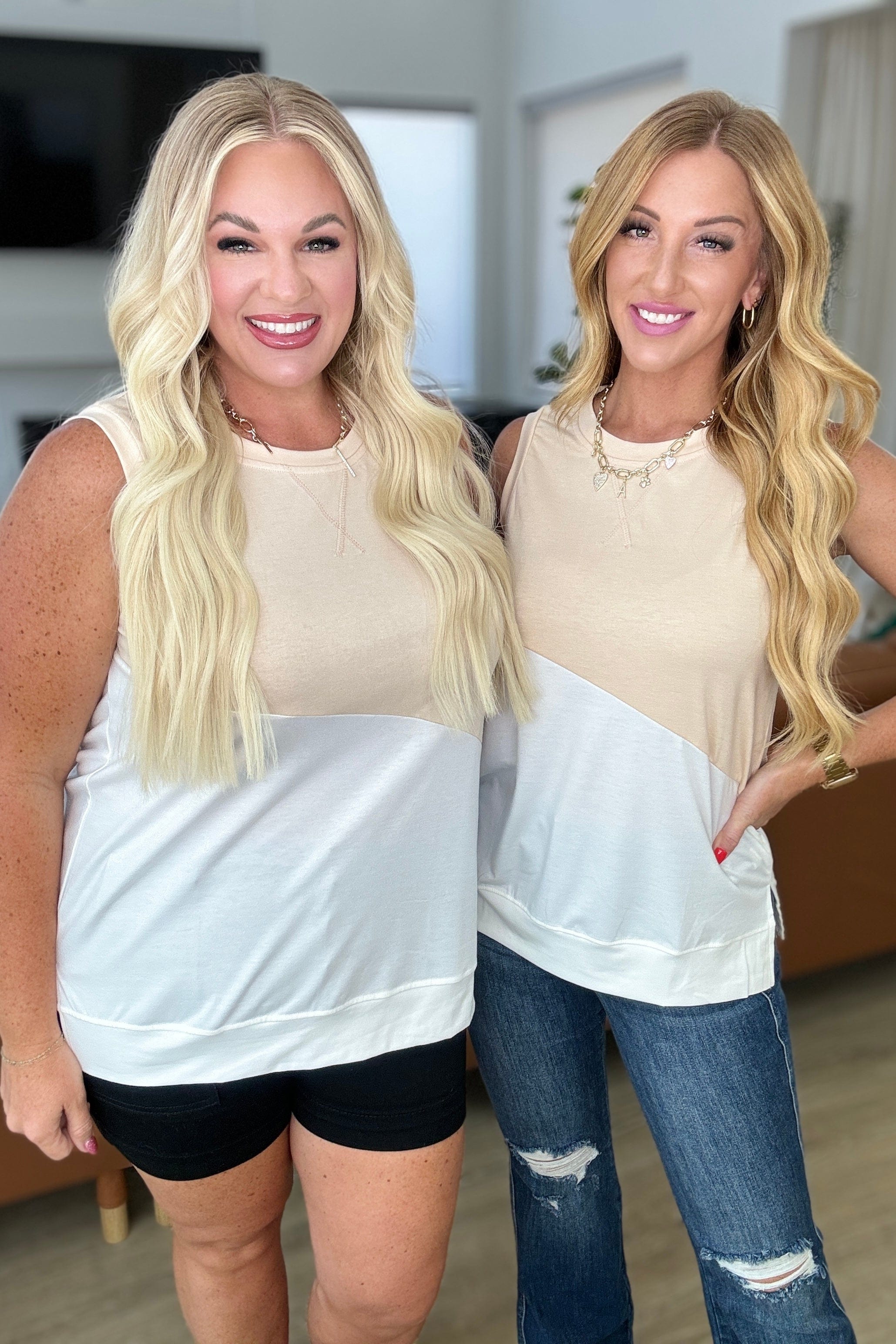 Steady Increase Color Block Sleeveless Top-Tops-Stay Foxy Boutique, Florissant, Missouri