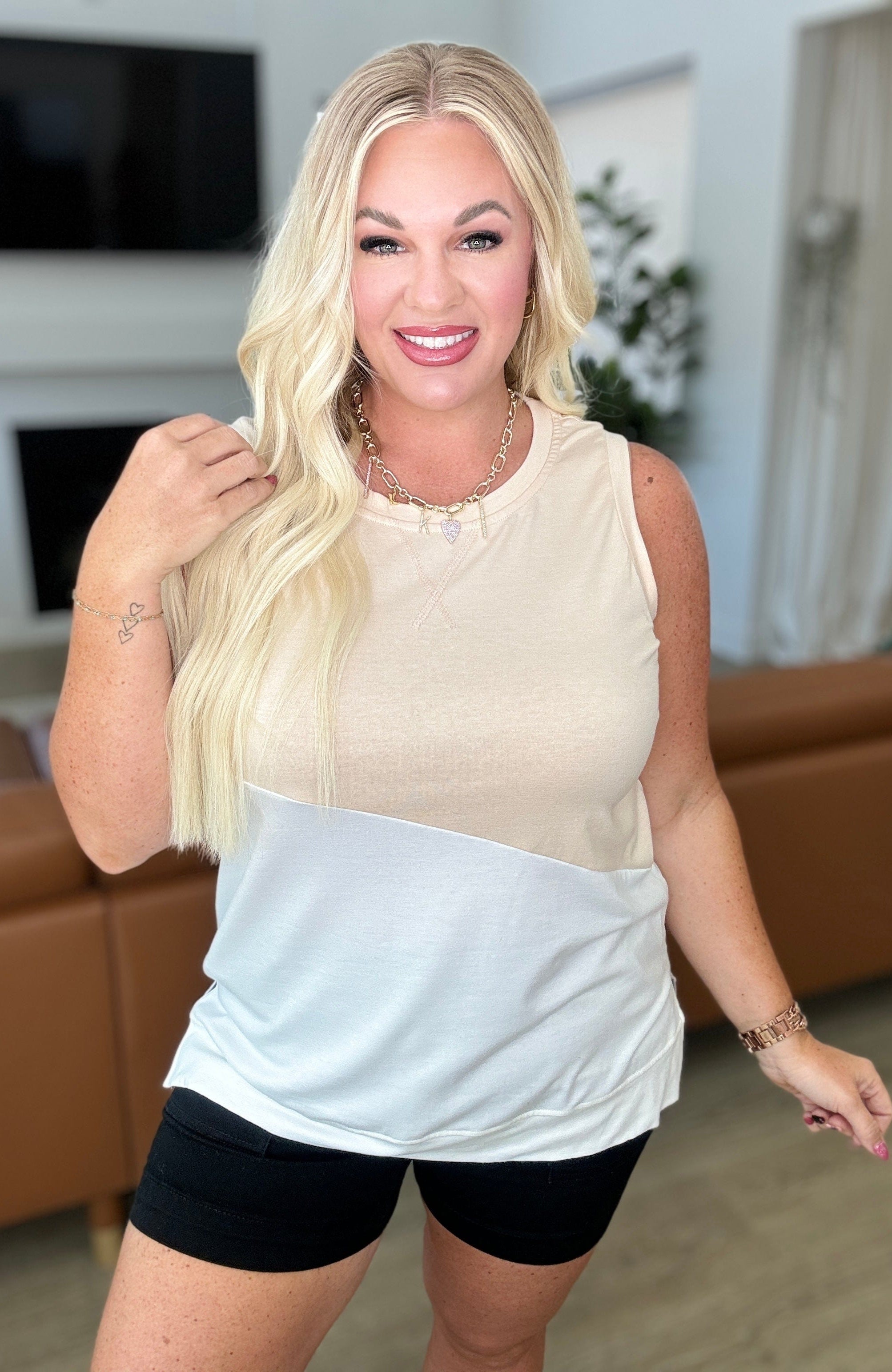 Steady Increase Color Block Sleeveless Top-Tops-Stay Foxy Boutique, Florissant, Missouri