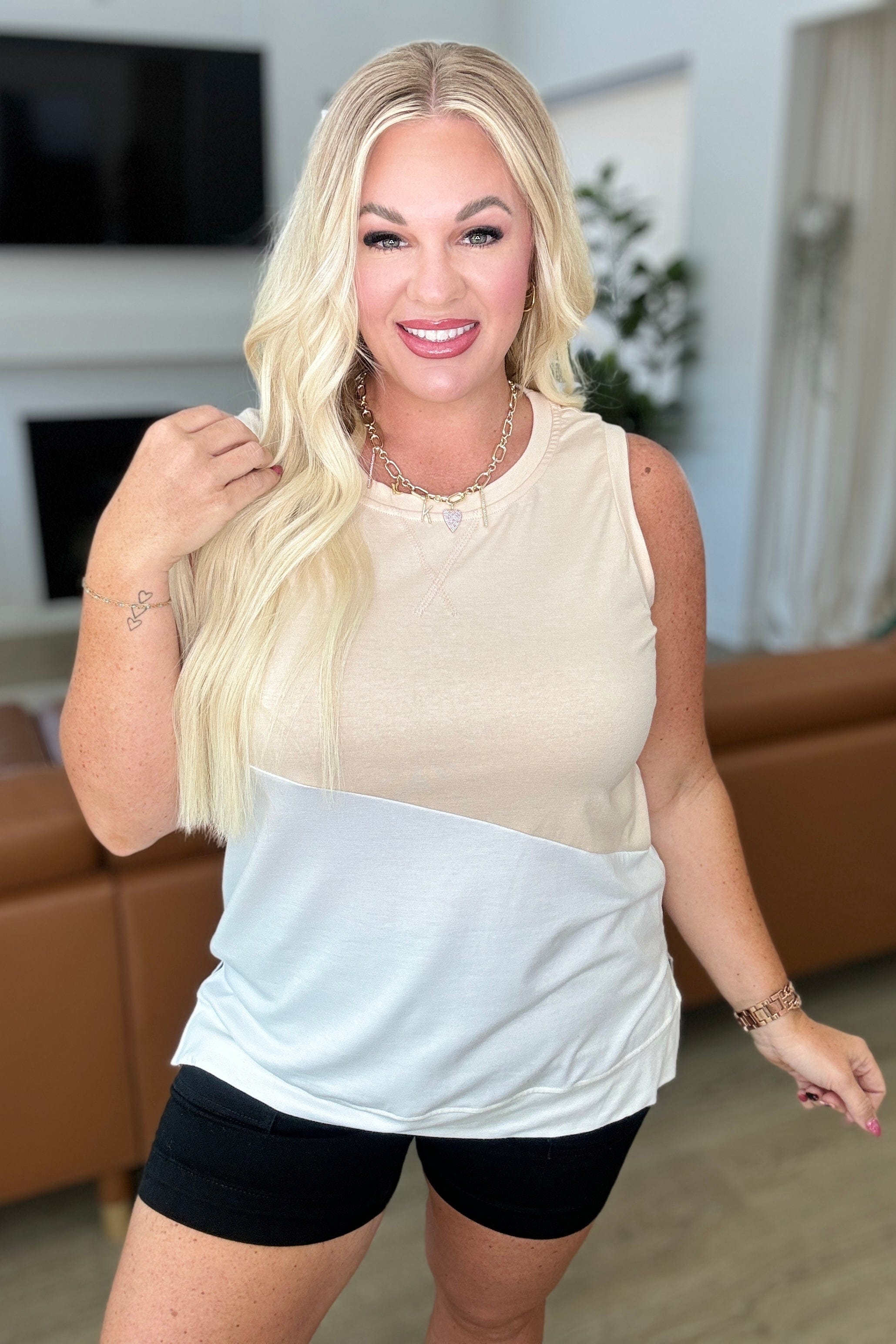 Steady Increase Color Block Sleeveless Top-Tops-Stay Foxy Boutique, Florissant, Missouri