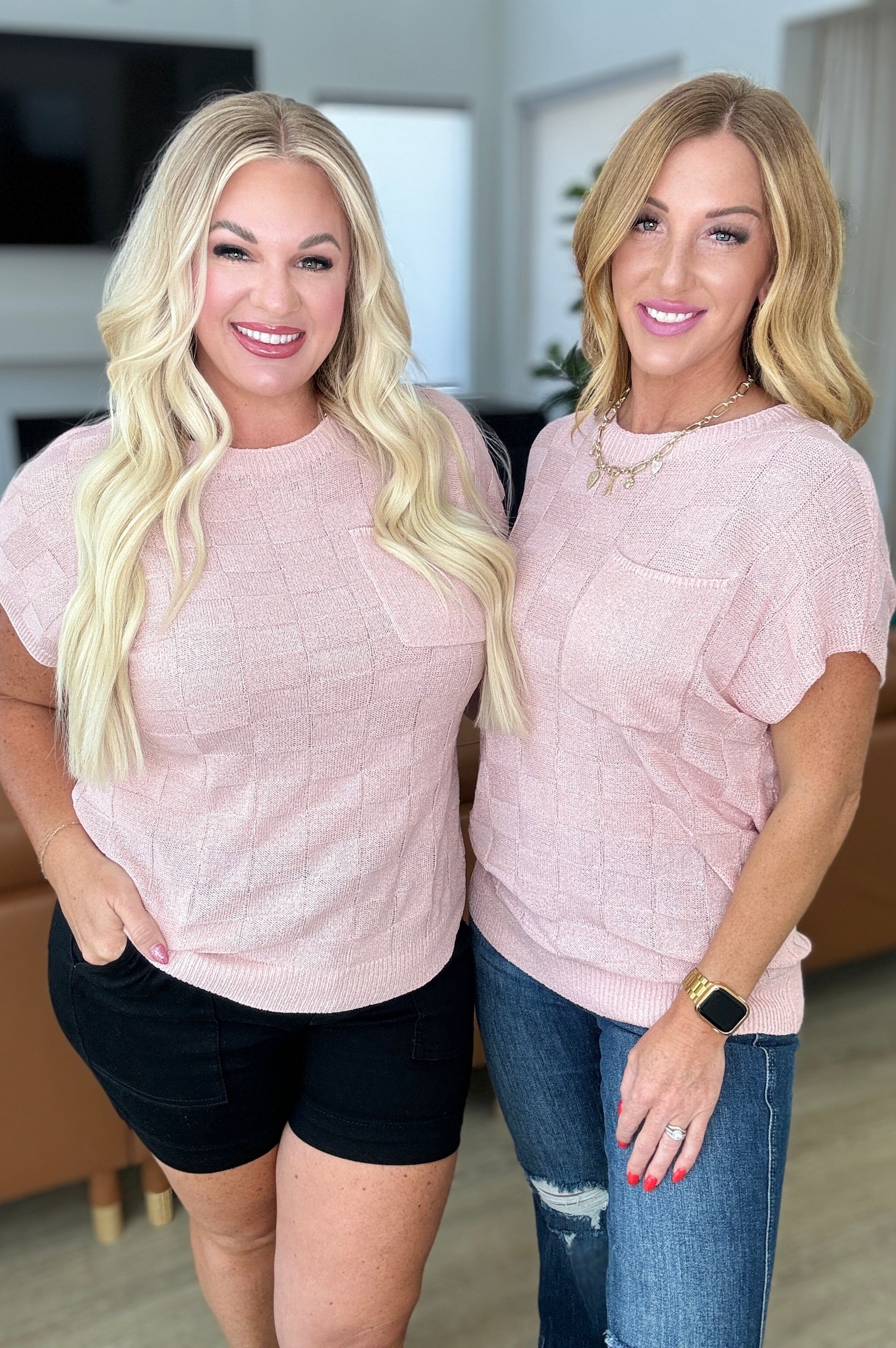 Checkmate Cap Sleeve Sweater-Tops-Stay Foxy Boutique, Florissant, Missouri