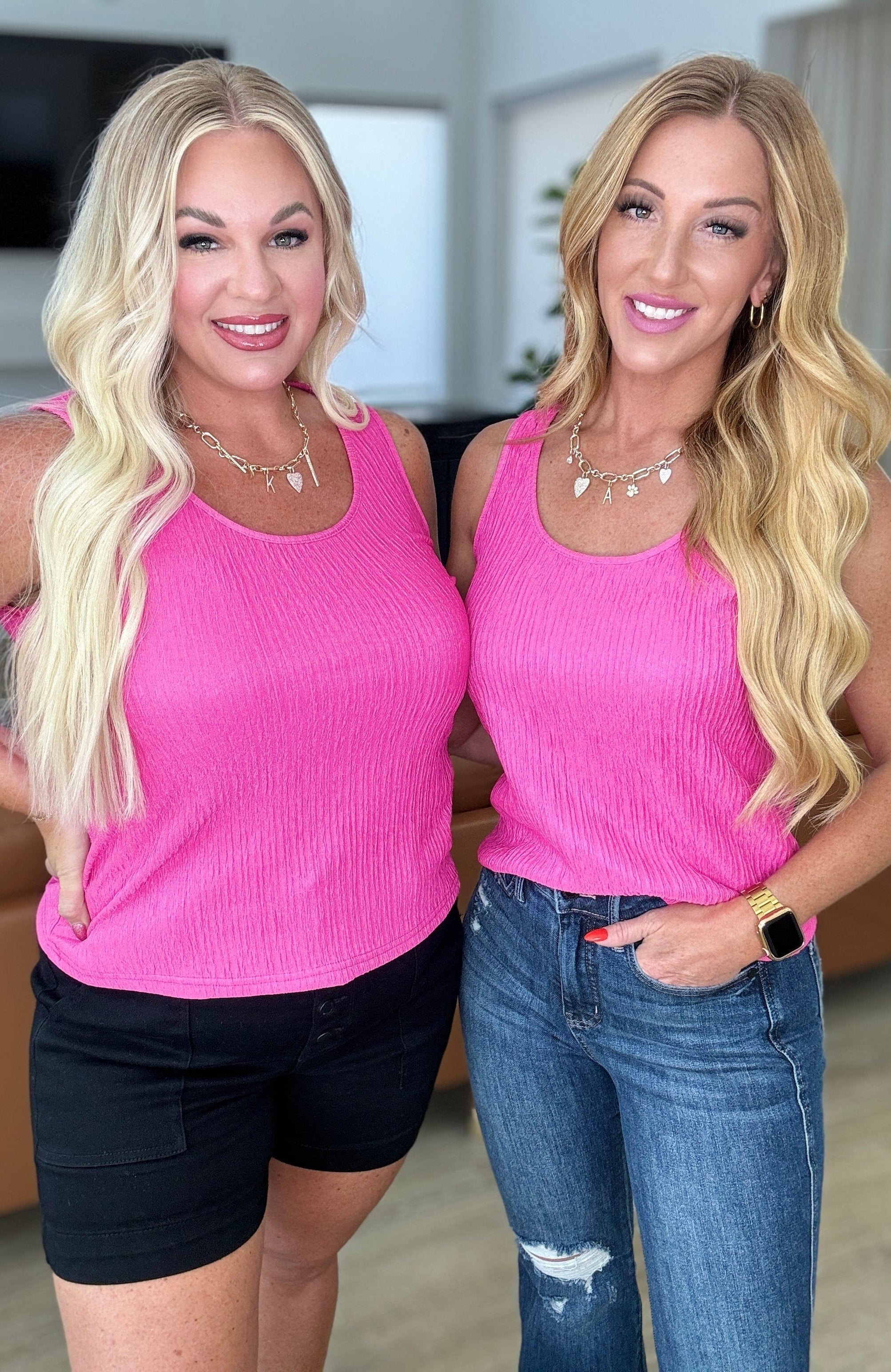 Not A Worry Textured Tank-Tops-Stay Foxy Boutique, Florissant, Missouri