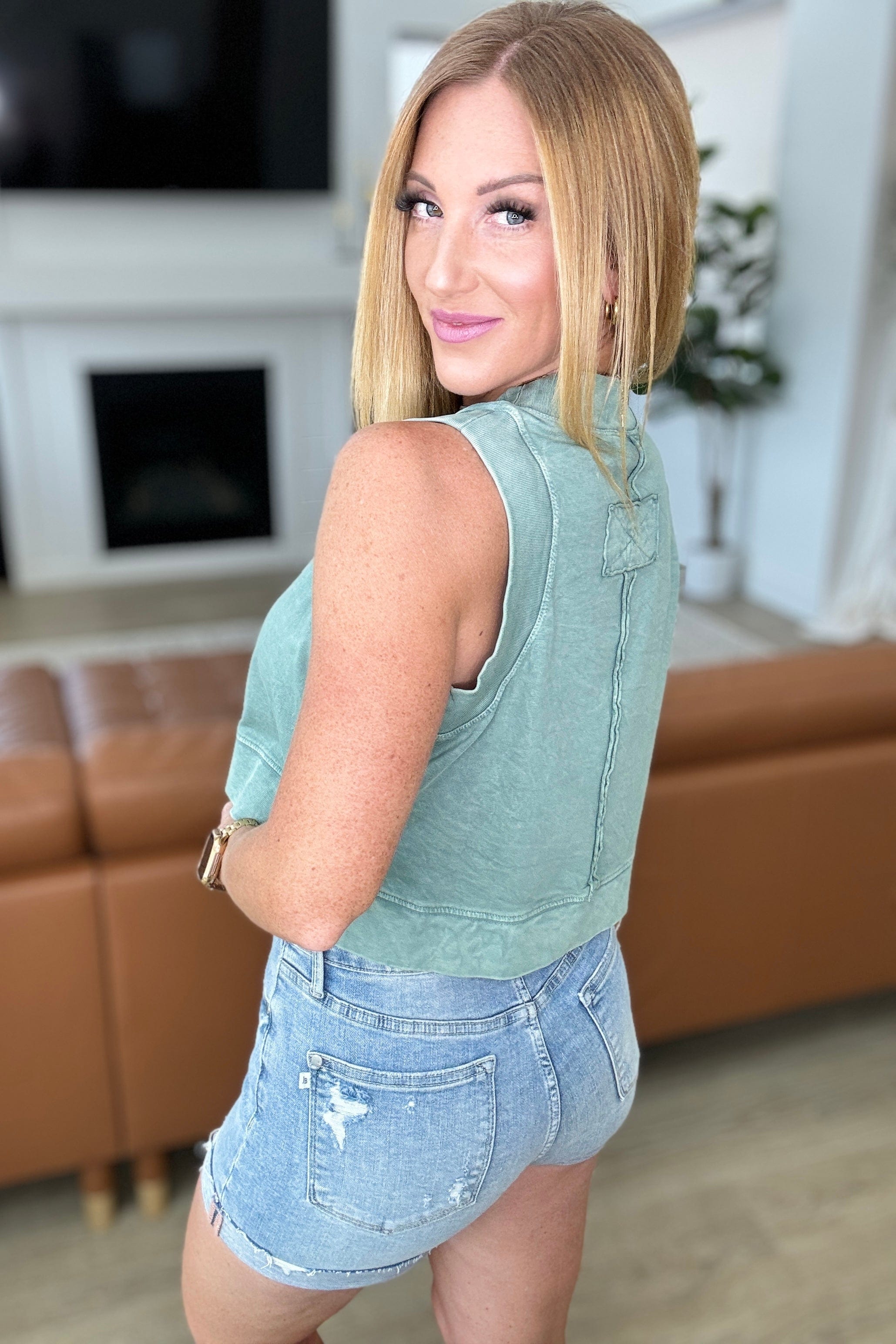 Chasing the Gains Tank Top in Olive-Tops-Stay Foxy Boutique, Florissant, Missouri