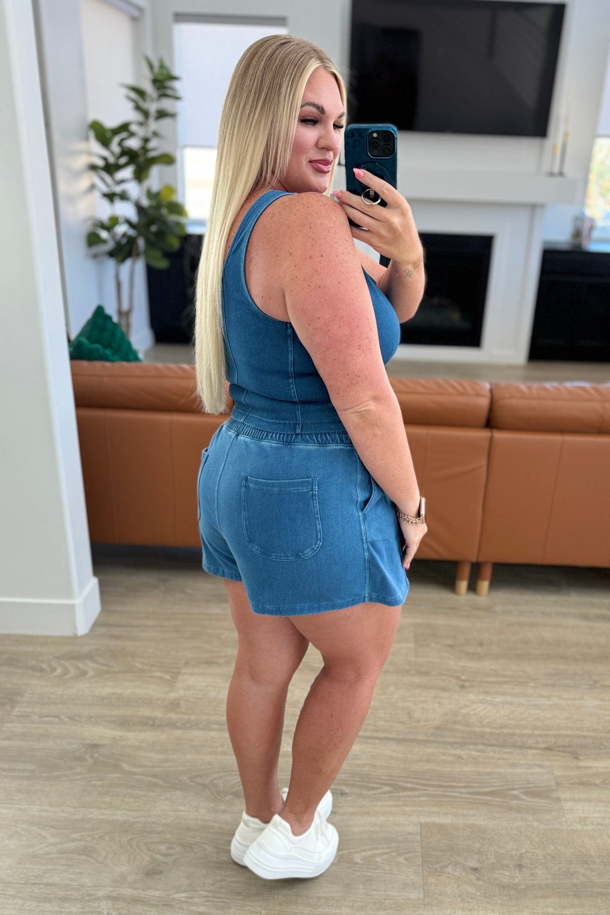 City Siren Skort in Light Denim-Denim-Stay Foxy Boutique, Florissant, Missouri