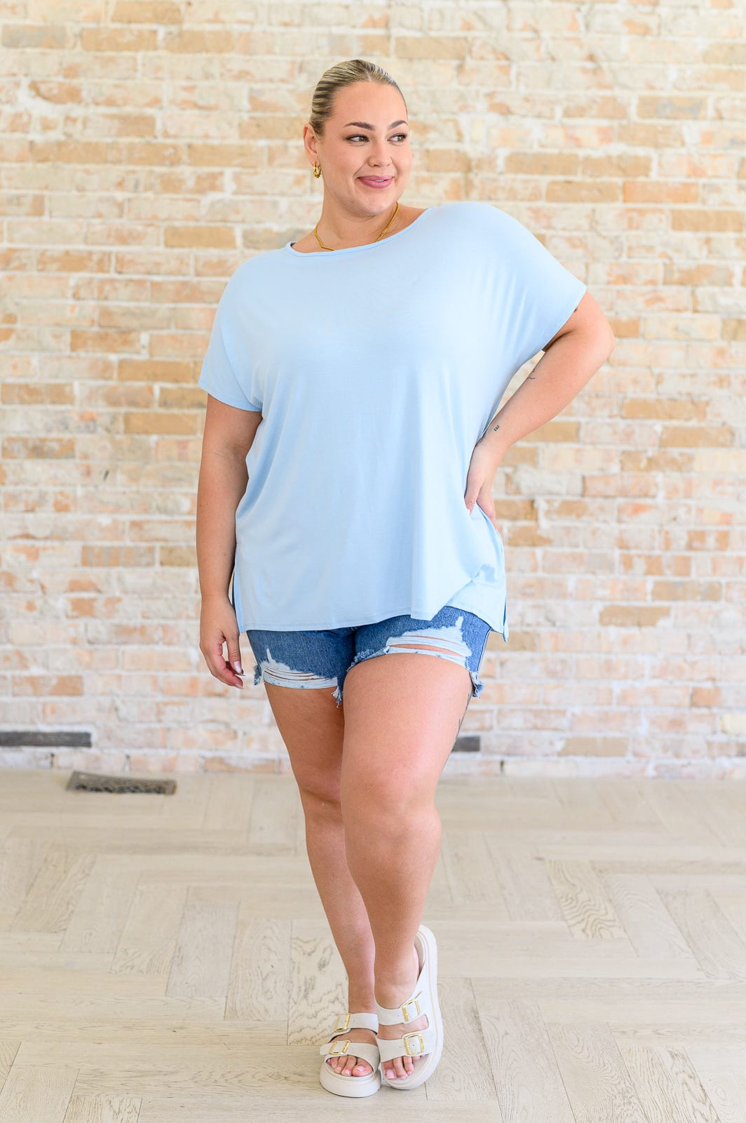 I'll Fly Away Round Neck Relaxed Top-Tops-Stay Foxy Boutique, Florissant, Missouri