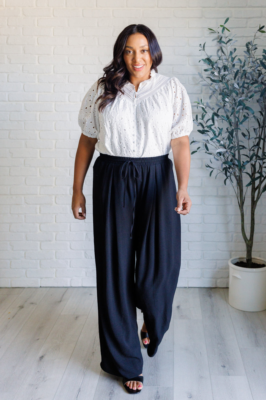 I'll Let You Know Eyelet Lace Blouse-Blouses-Stay Foxy Boutique, Florissant, Missouri