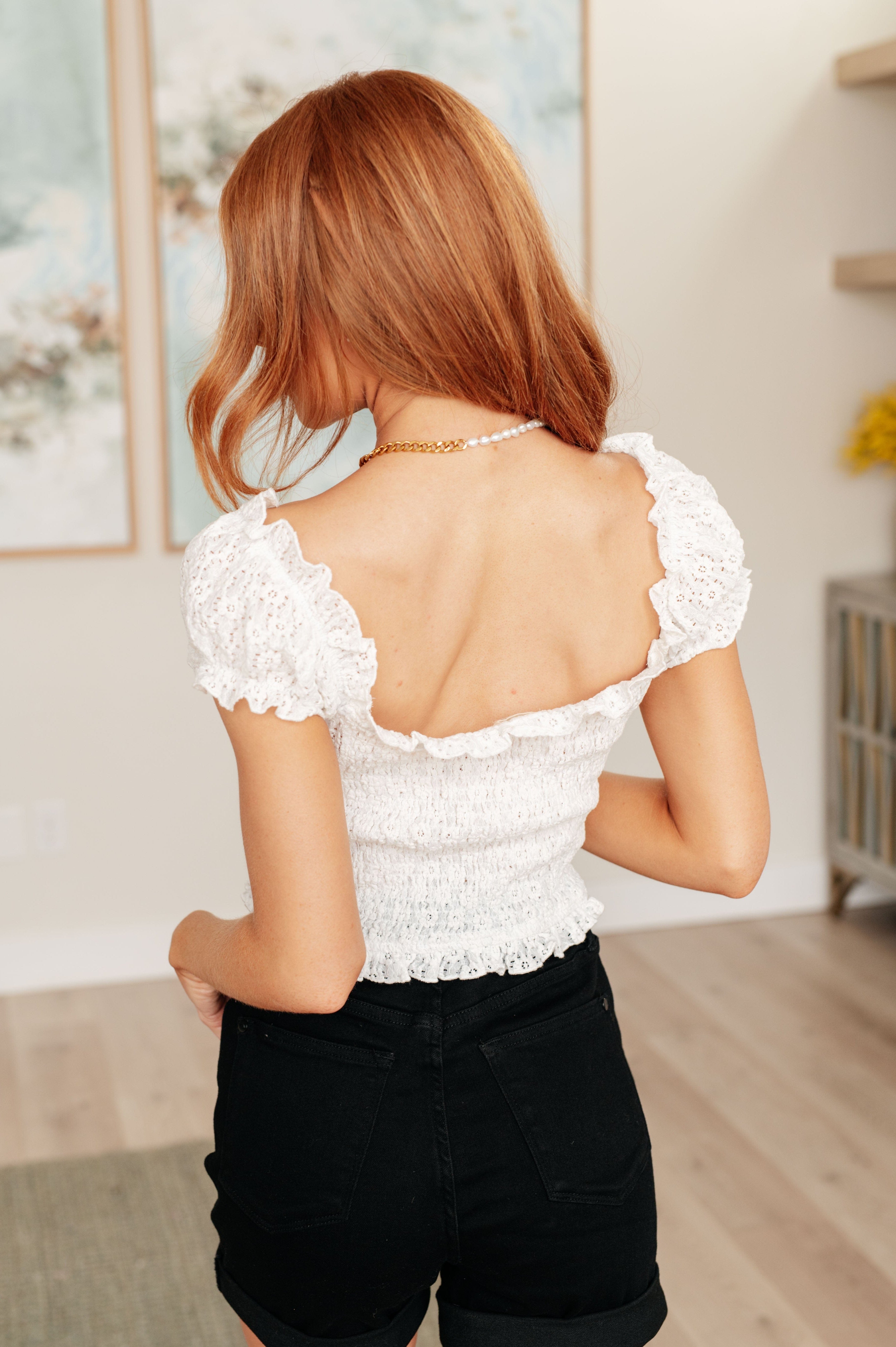 In Fair Verona Button Up Crop in Off White-Tops-Stay Foxy Boutique, Florissant, Missouri