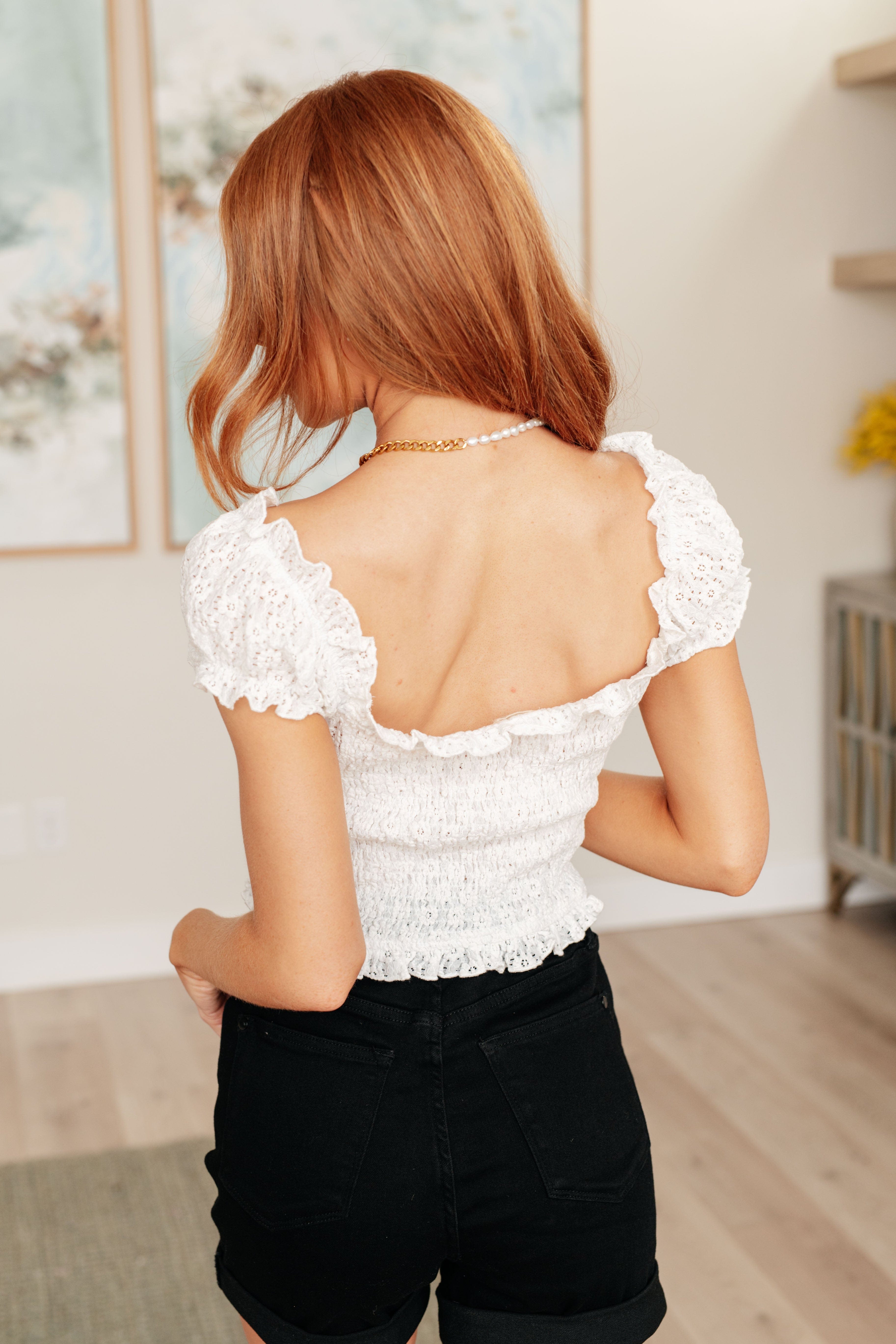 In Fair Verona Button Up Crop in Off White-Tops-Stay Foxy Boutique, Florissant, Missouri