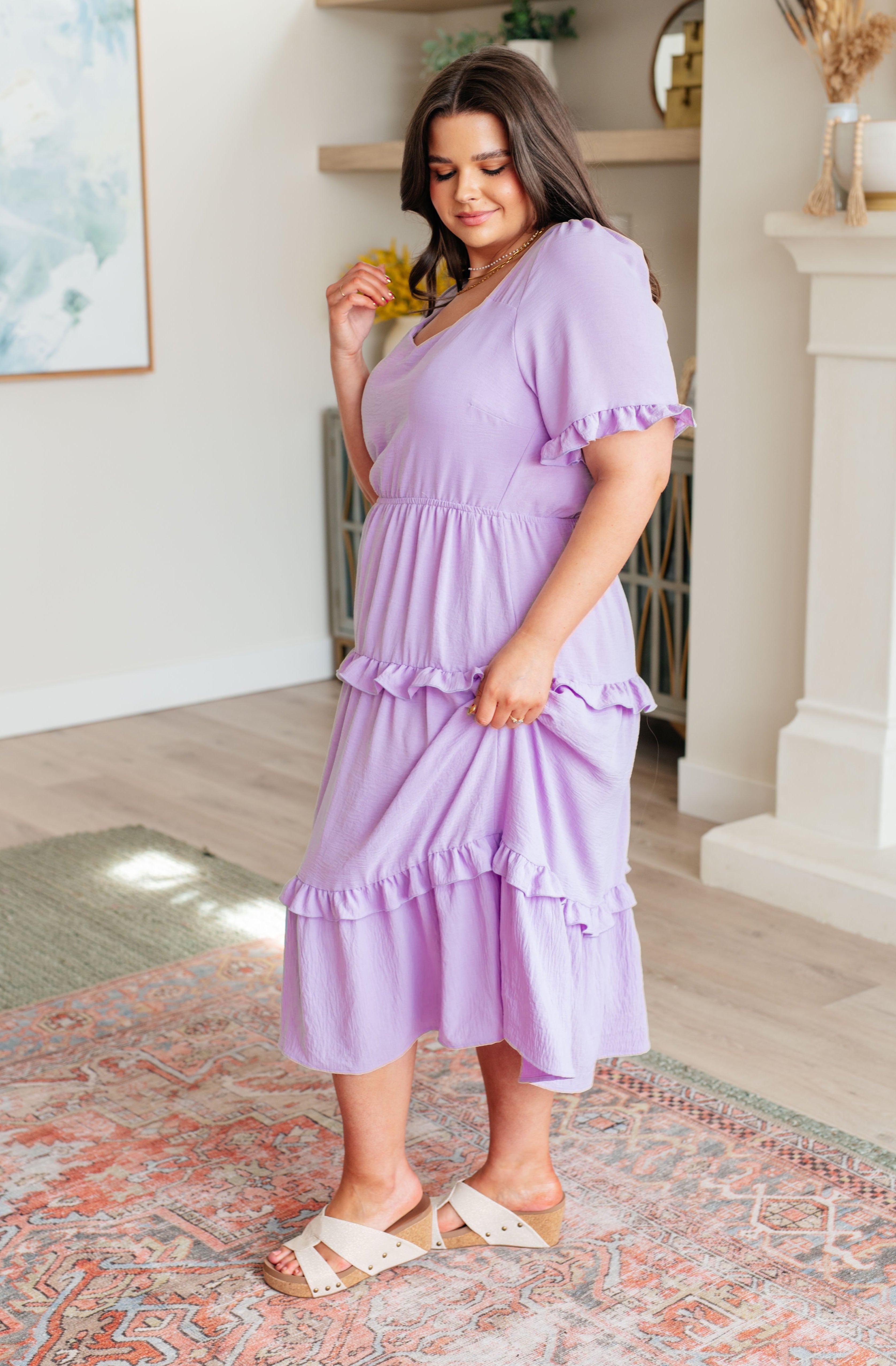 In My Carefree Era Tiered Ruffled Dress-Dresses-Stay Foxy Boutique, Florissant, Missouri