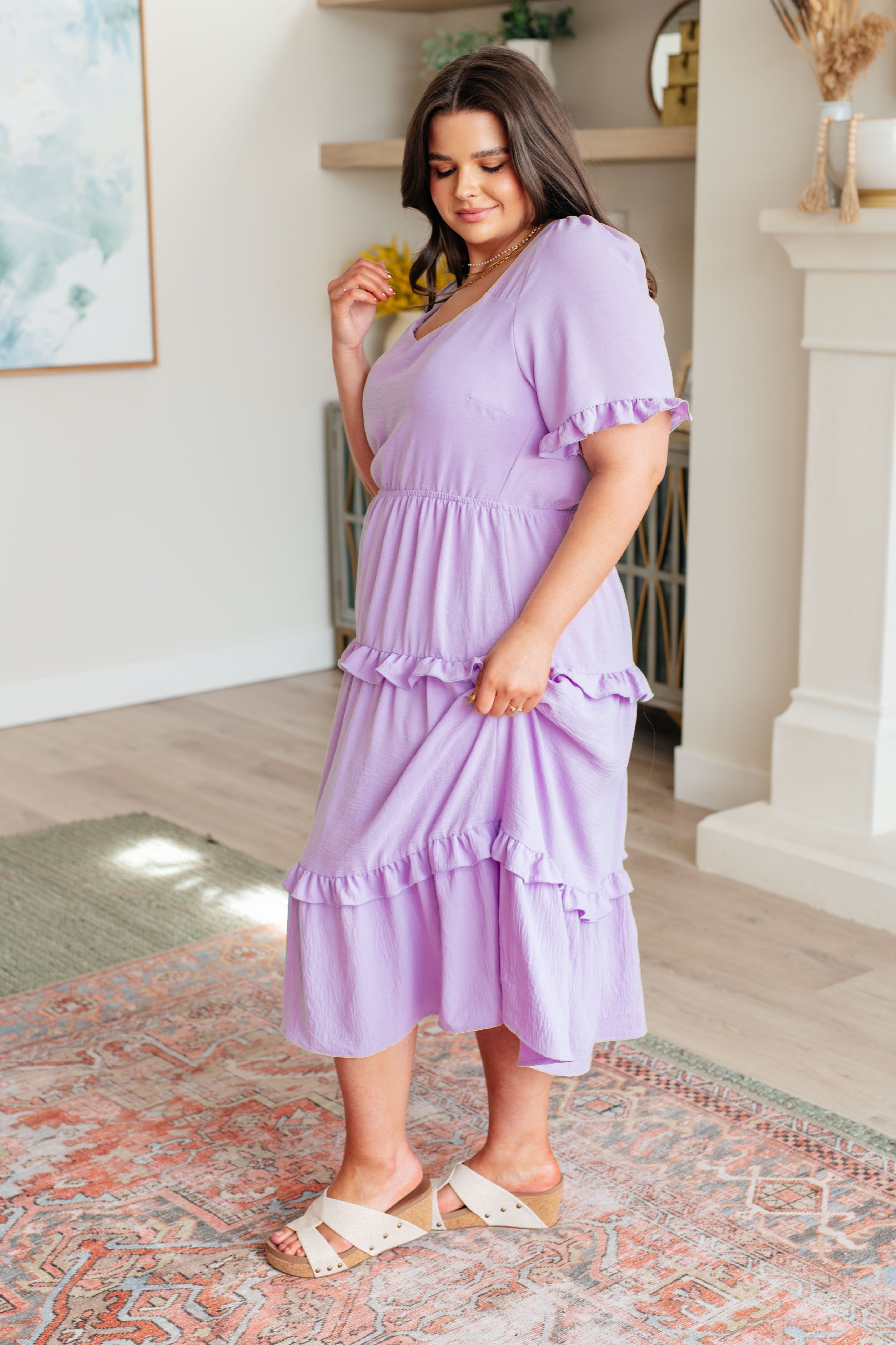 In My Carefree Era Tiered Ruffled Dress-Dresses-Stay Foxy Boutique, Florissant, Missouri