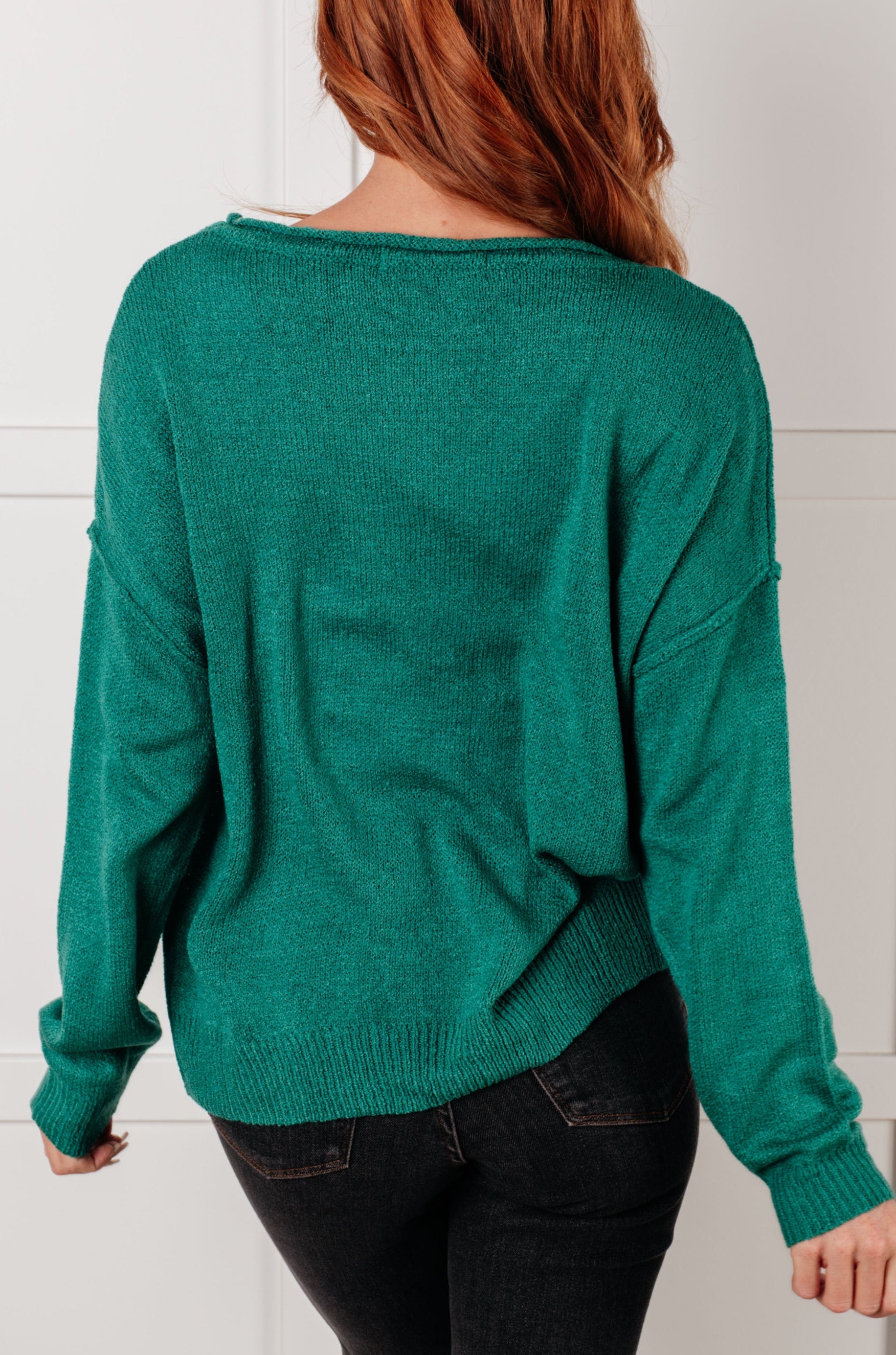 In Stitches Drop Shoulder Sweater-Tops-Stay Foxy Boutique, Florissant, Missouri