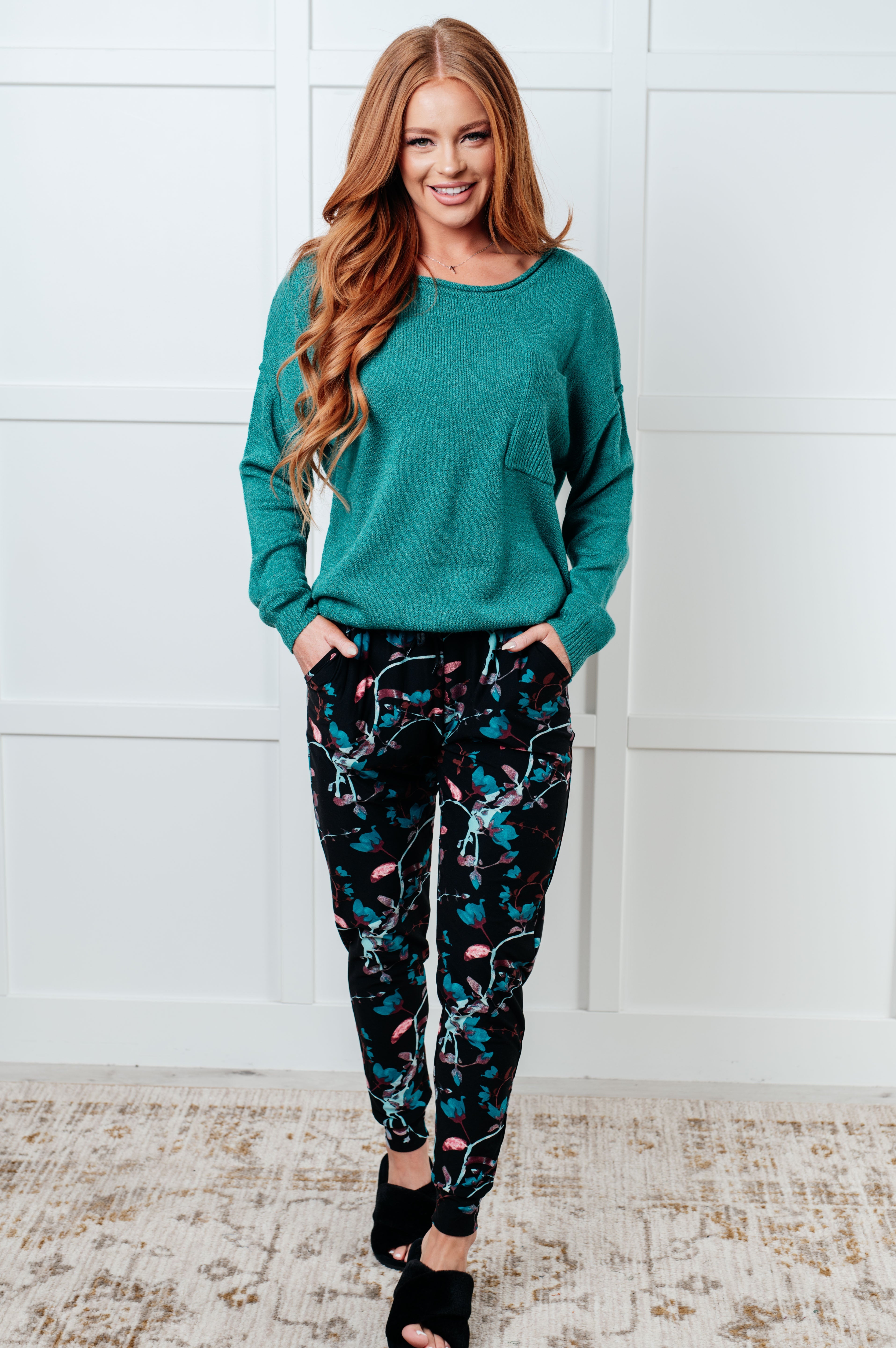 In Stitches Drop Shoulder Sweater-Tops-Stay Foxy Boutique, Florissant, Missouri