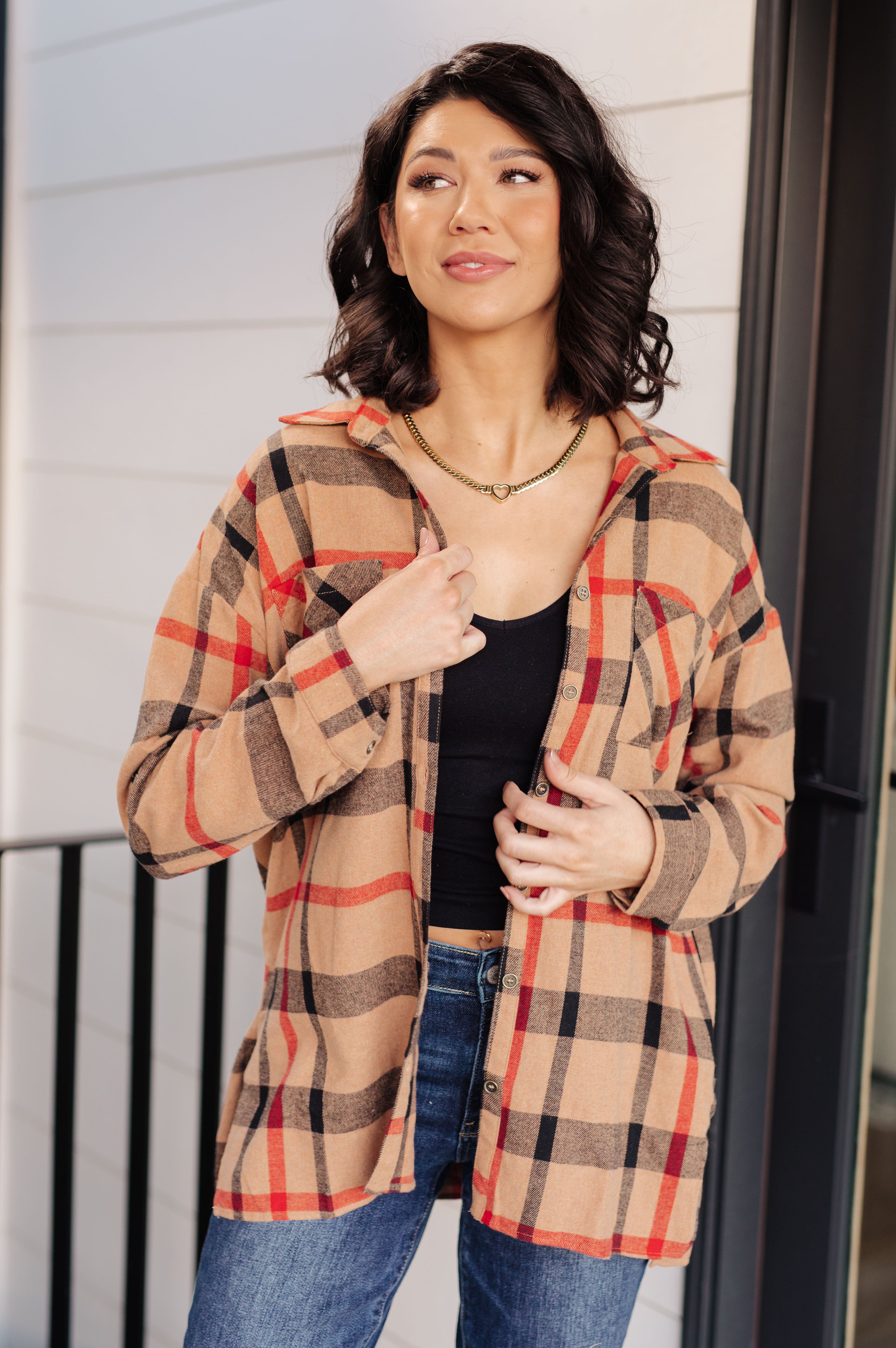 Is It Really Oversized Plaid Button Up-Tops-Stay Foxy Boutique, Florissant, Missouri