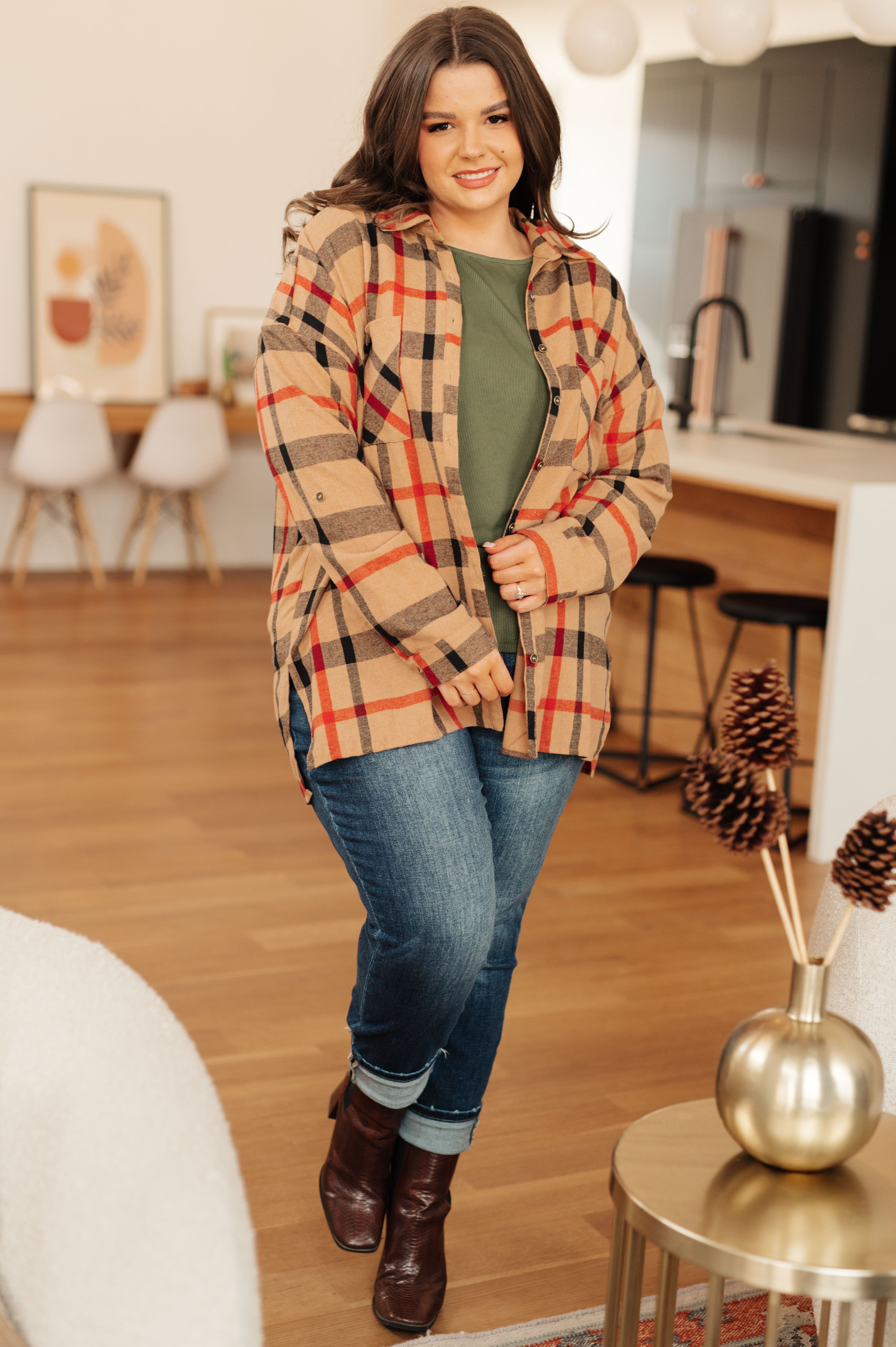 Is It Really Oversized Plaid Button Up-Tops-Stay Foxy Boutique, Florissant, Missouri