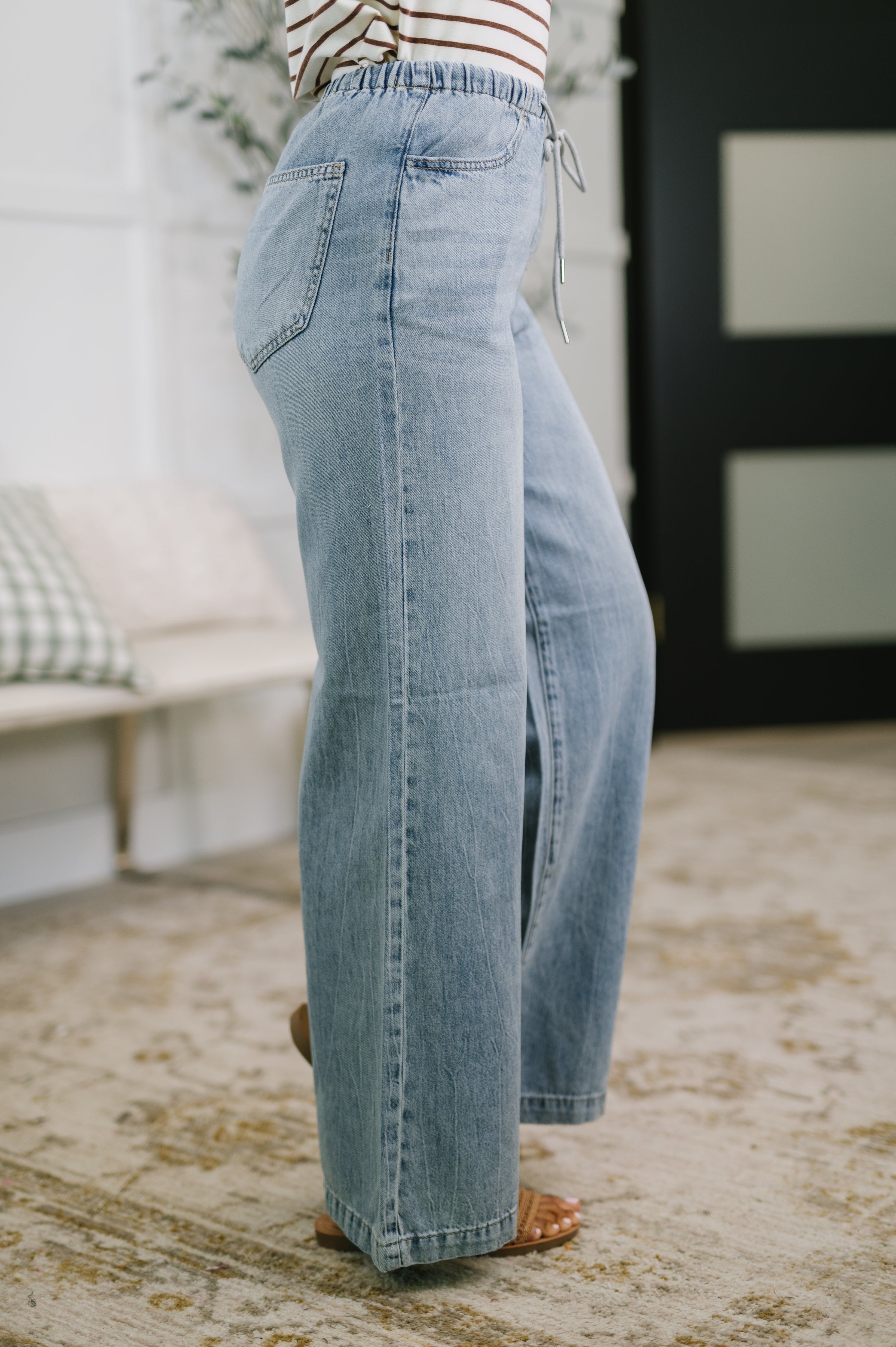 Monica High Waist Palazzo Featherweight with Drawcord-Womens-Stay Foxy Boutique, Florissant, Missouri