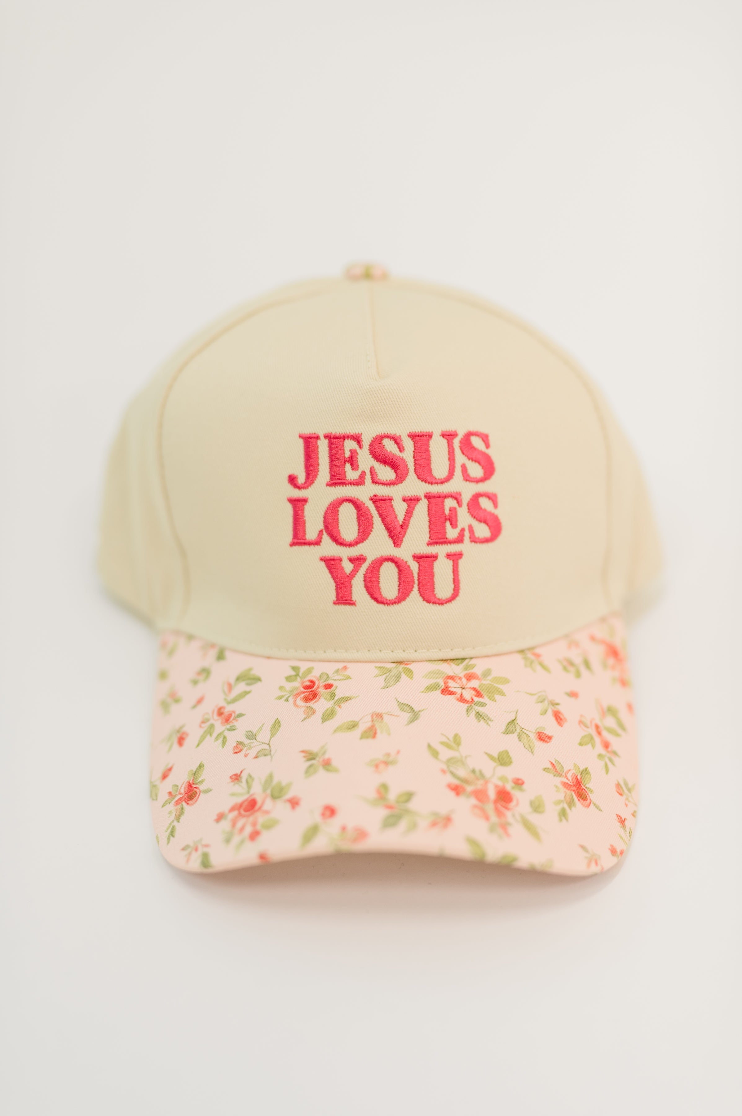 Jesus Loves You Canvas Floral Hat-Womens-Stay Foxy Boutique, Florissant, Missouri