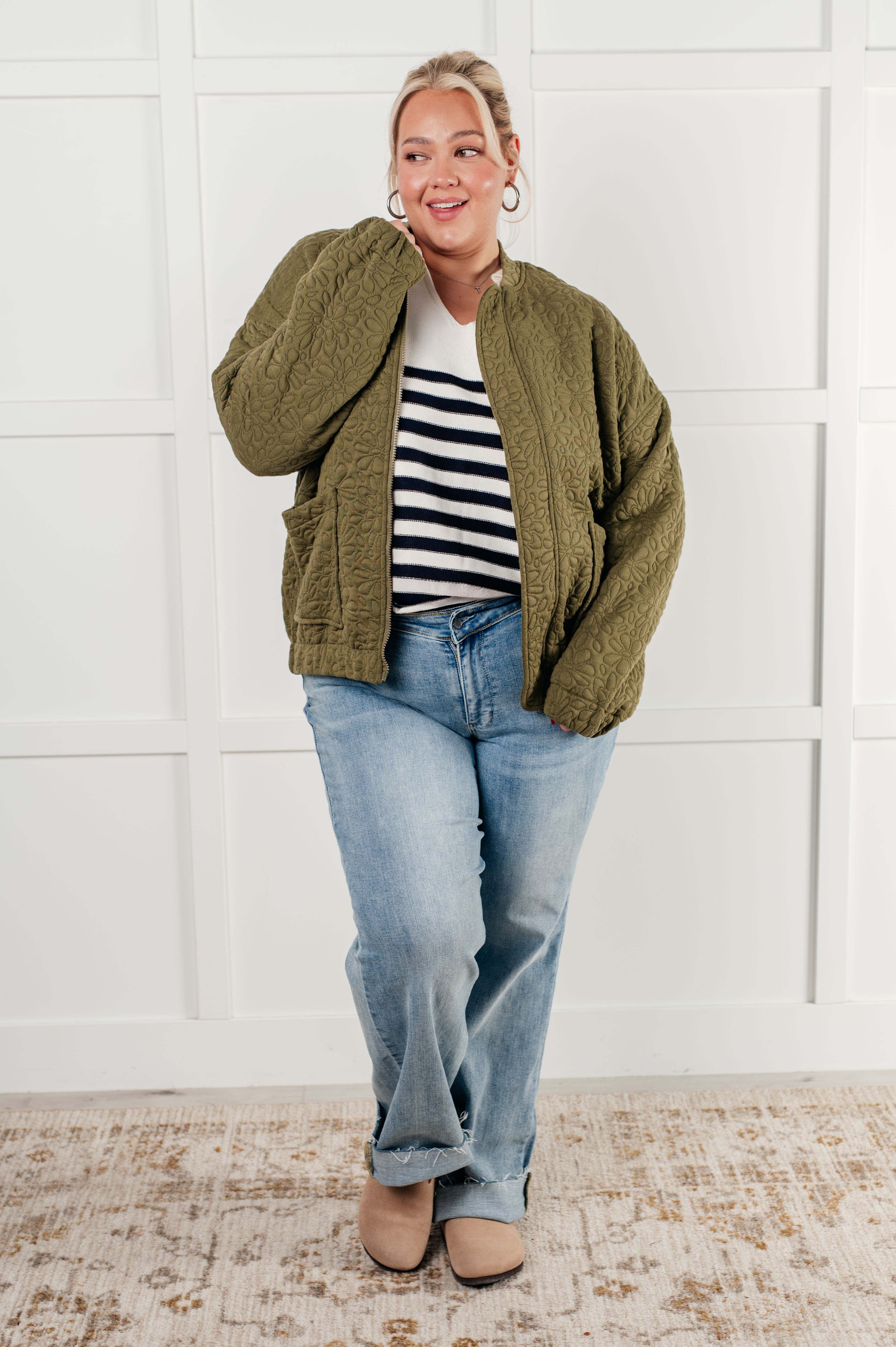 Jungle Explorer Quilted Zip Up Jacket-Layers-Stay Foxy Boutique, Florissant, Missouri