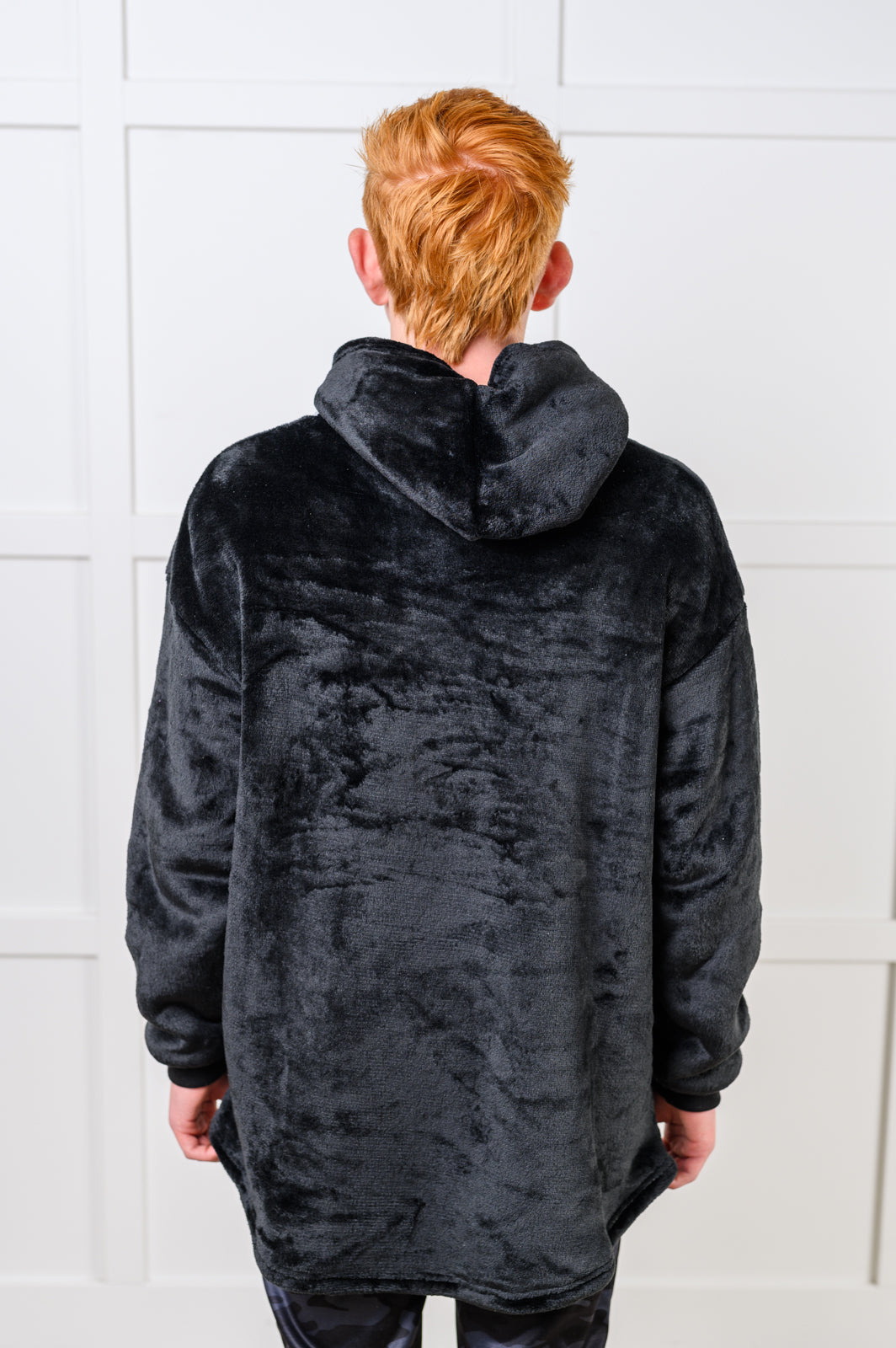 Kids Oversized Hoodie Blanket in Black-Layers-Stay Foxy Boutique, Florissant, Missouri
