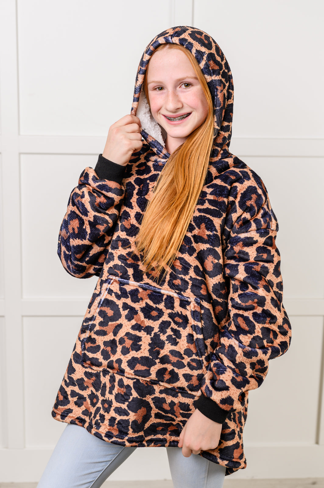 Kids Oversized Hoodie Blanket in Leopard-Layers-Stay Foxy Boutique, Florissant, Missouri