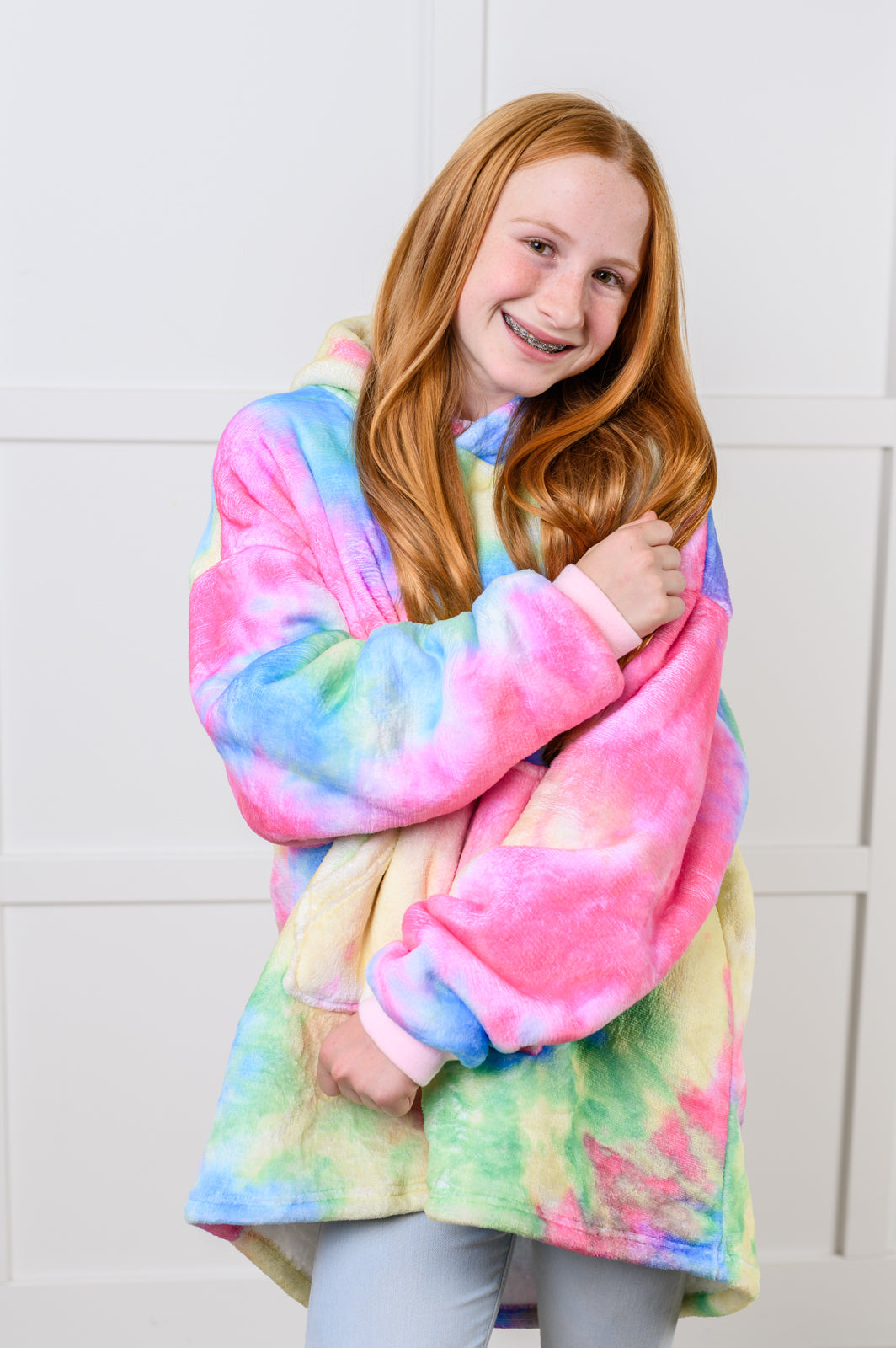 Kids Oversized Hoodie Blanket in Rainbow-Layers-Stay Foxy Boutique, Florissant, Missouri
