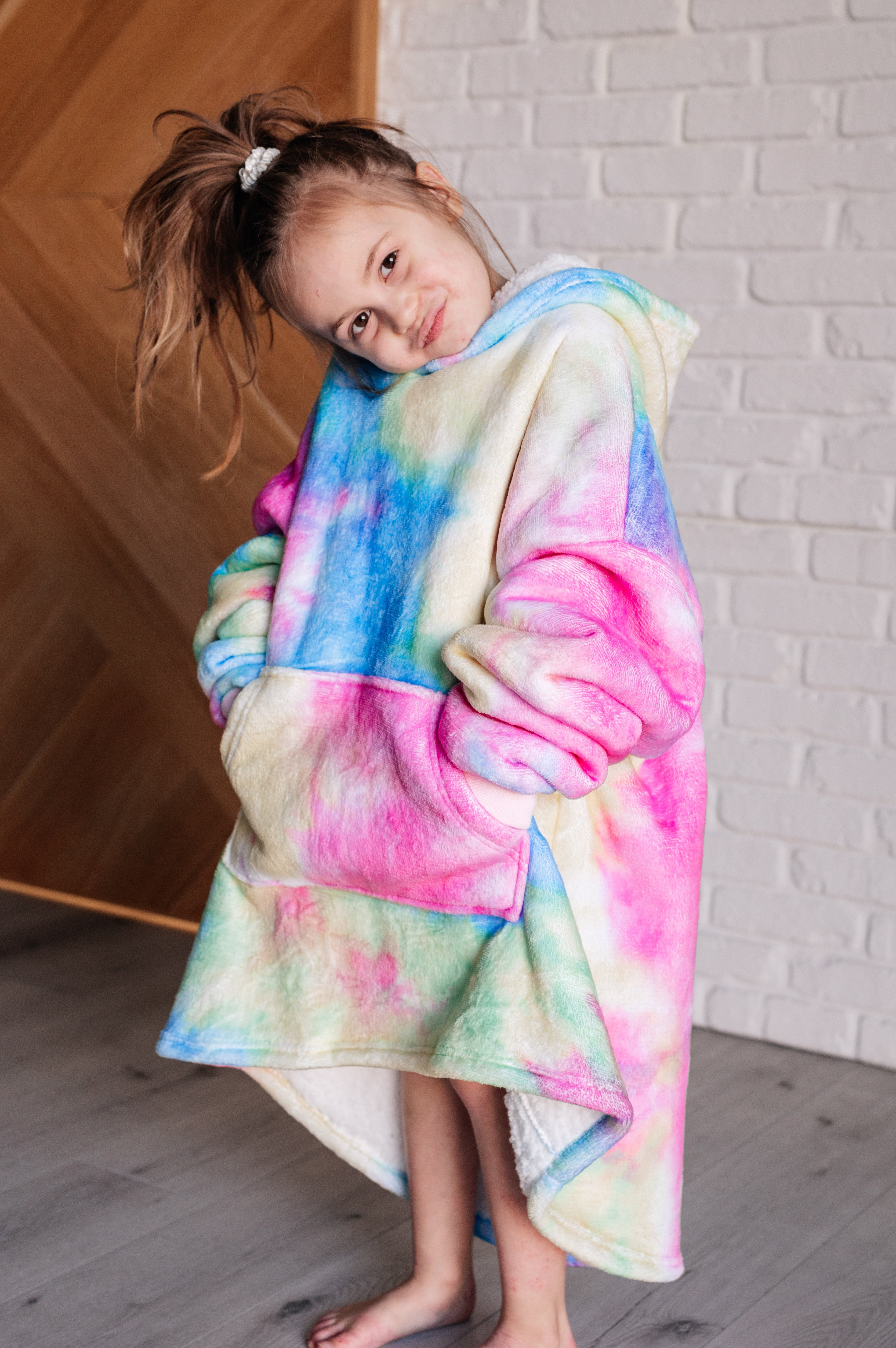 Kids Oversized Hoodie Blanket in Rainbow-Layers-Stay Foxy Boutique, Florissant, Missouri