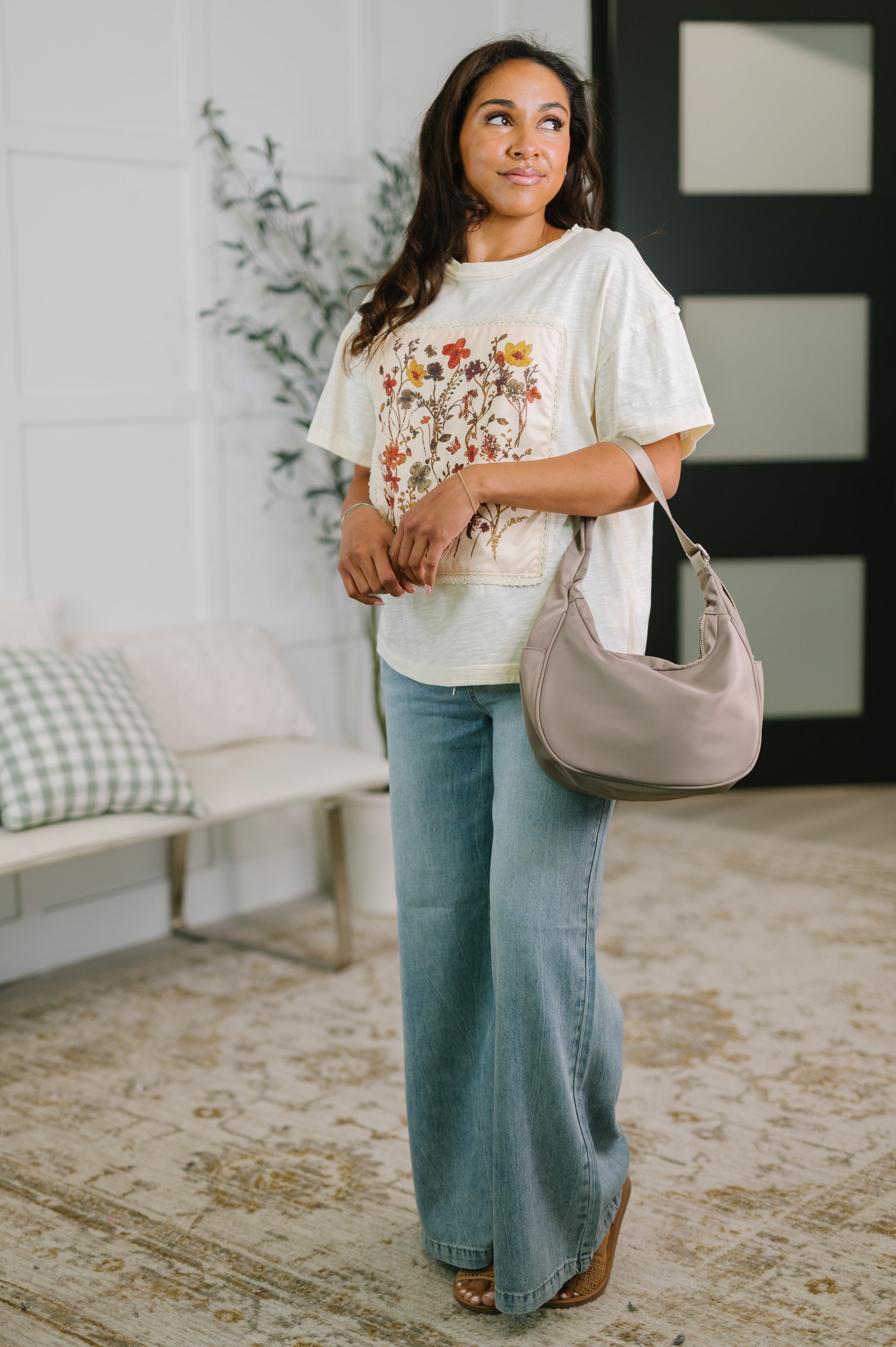 Knee Deep in Flowers We Applique Top-Womens-Stay Foxy Boutique, Florissant, Missouri