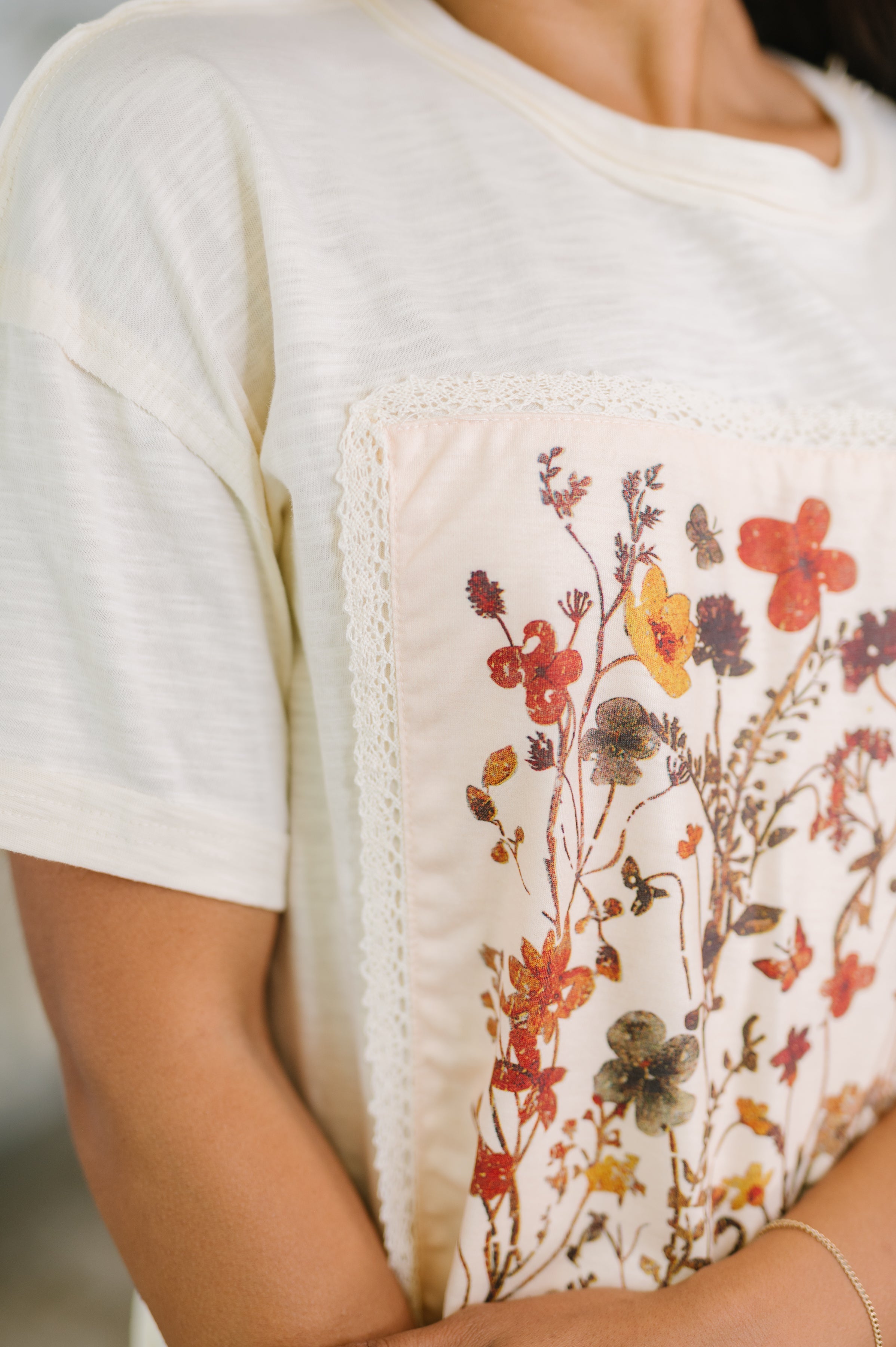 Knee Deep in Flowers We Applique Top-Womens-Stay Foxy Boutique, Florissant, Missouri