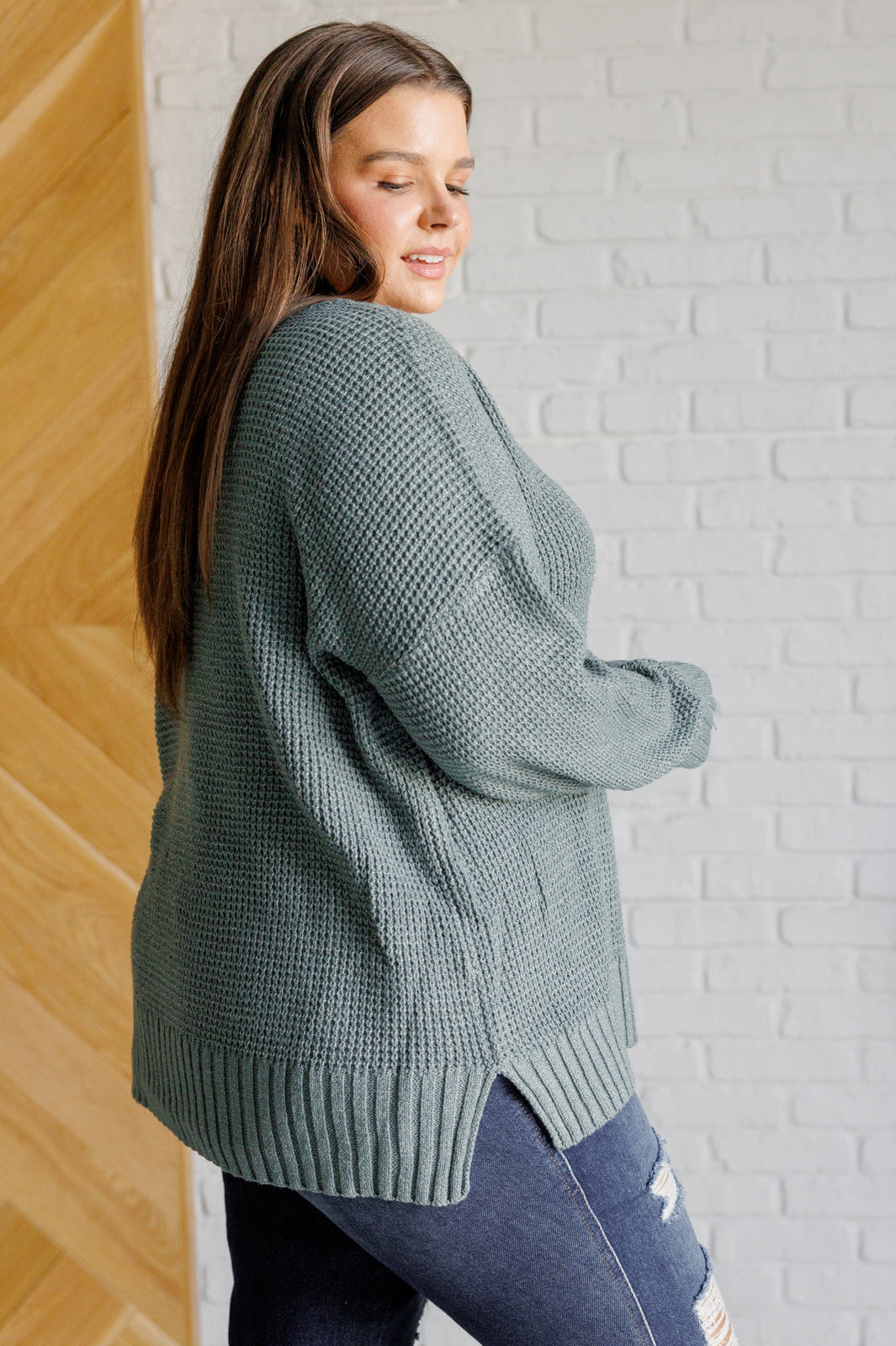 Lakeside View Drop Shoulder Sweater in Sage-Tops-Stay Foxy Boutique, Florissant, Missouri