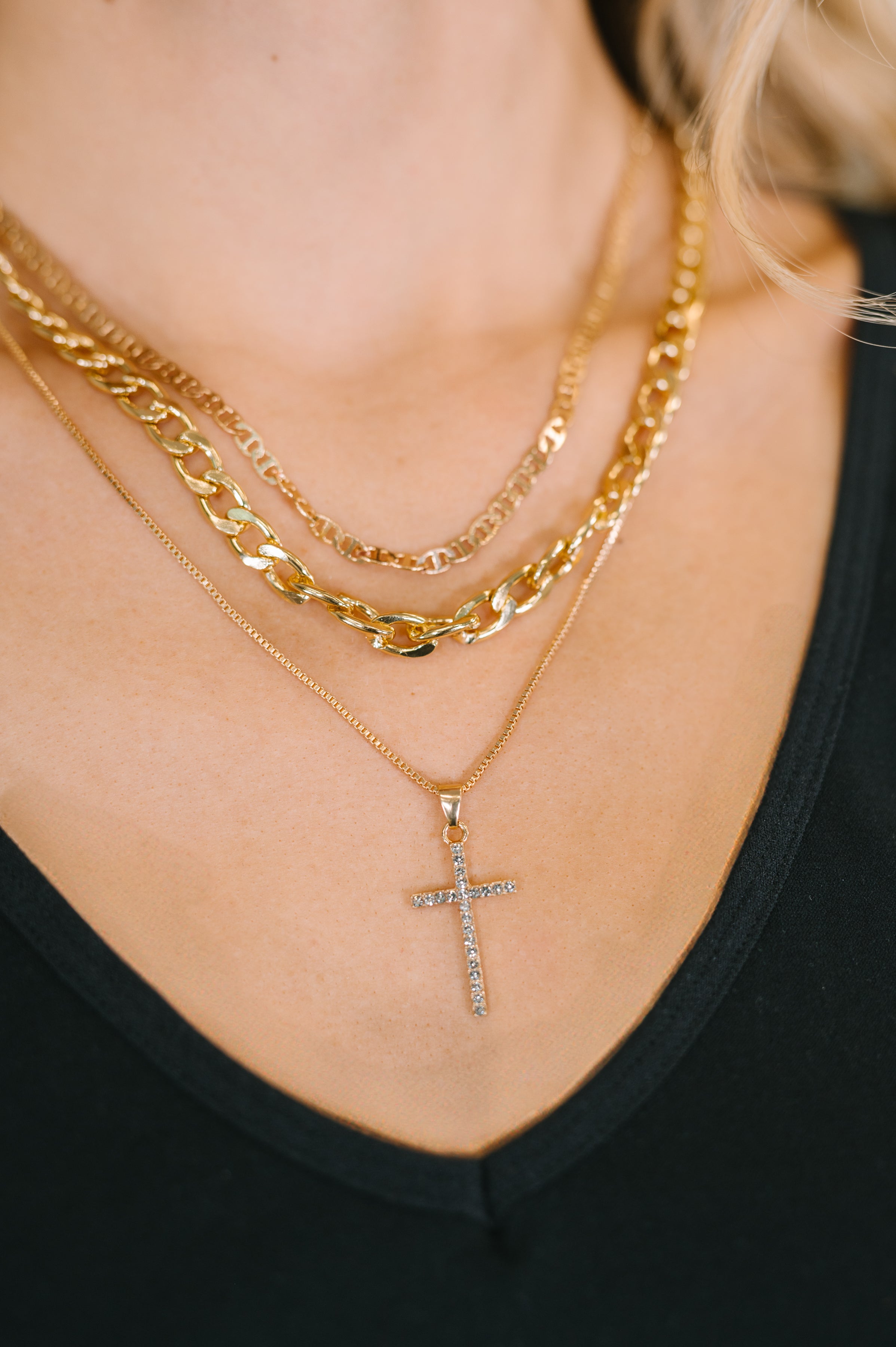 Layered Faith Necklace in Gold-Womens-Stay Foxy Boutique, Florissant, Missouri