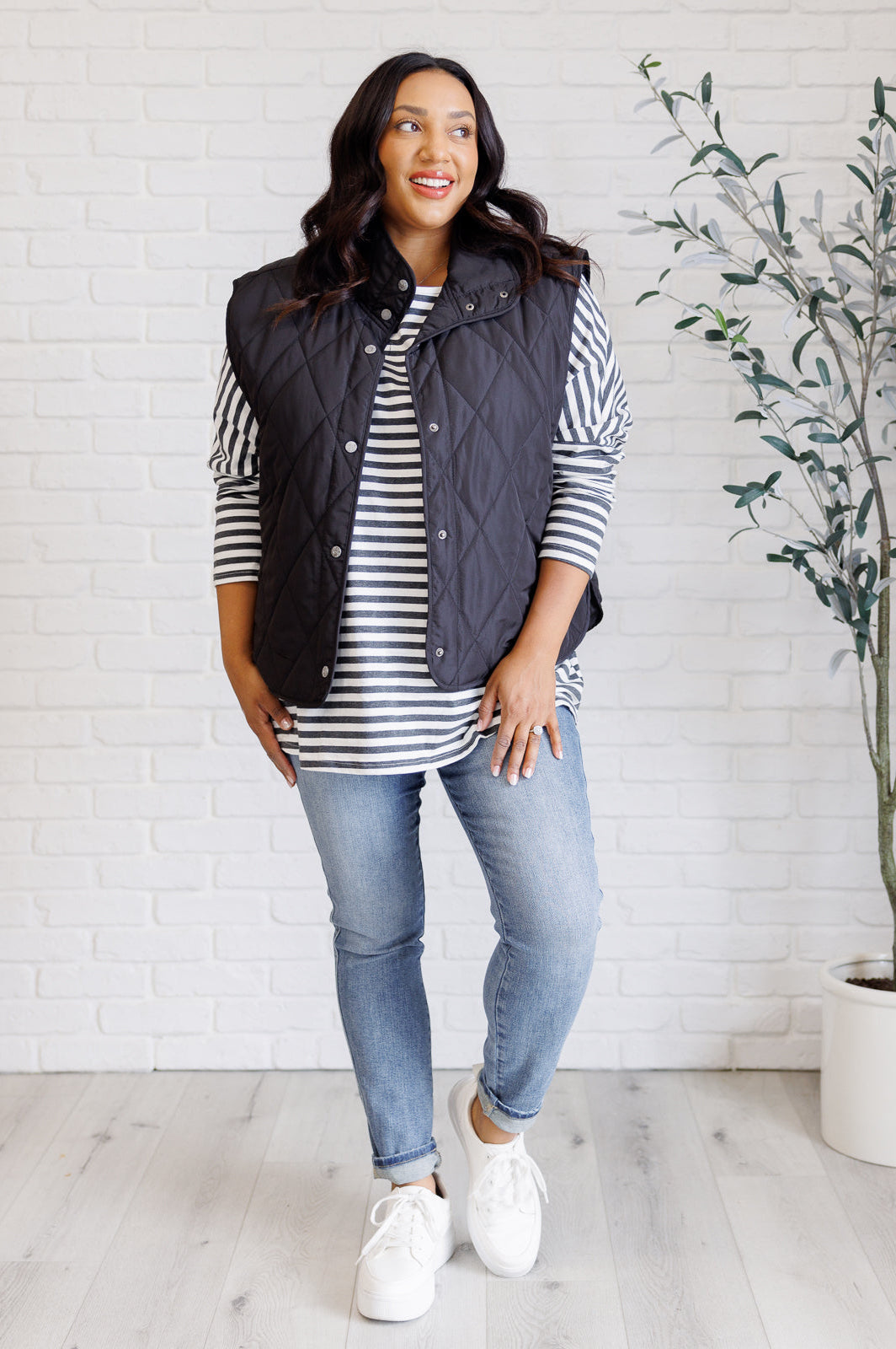 Layering Queen Quilted Puffer Vest in Black-Layers-Stay Foxy Boutique, Florissant, Missouri