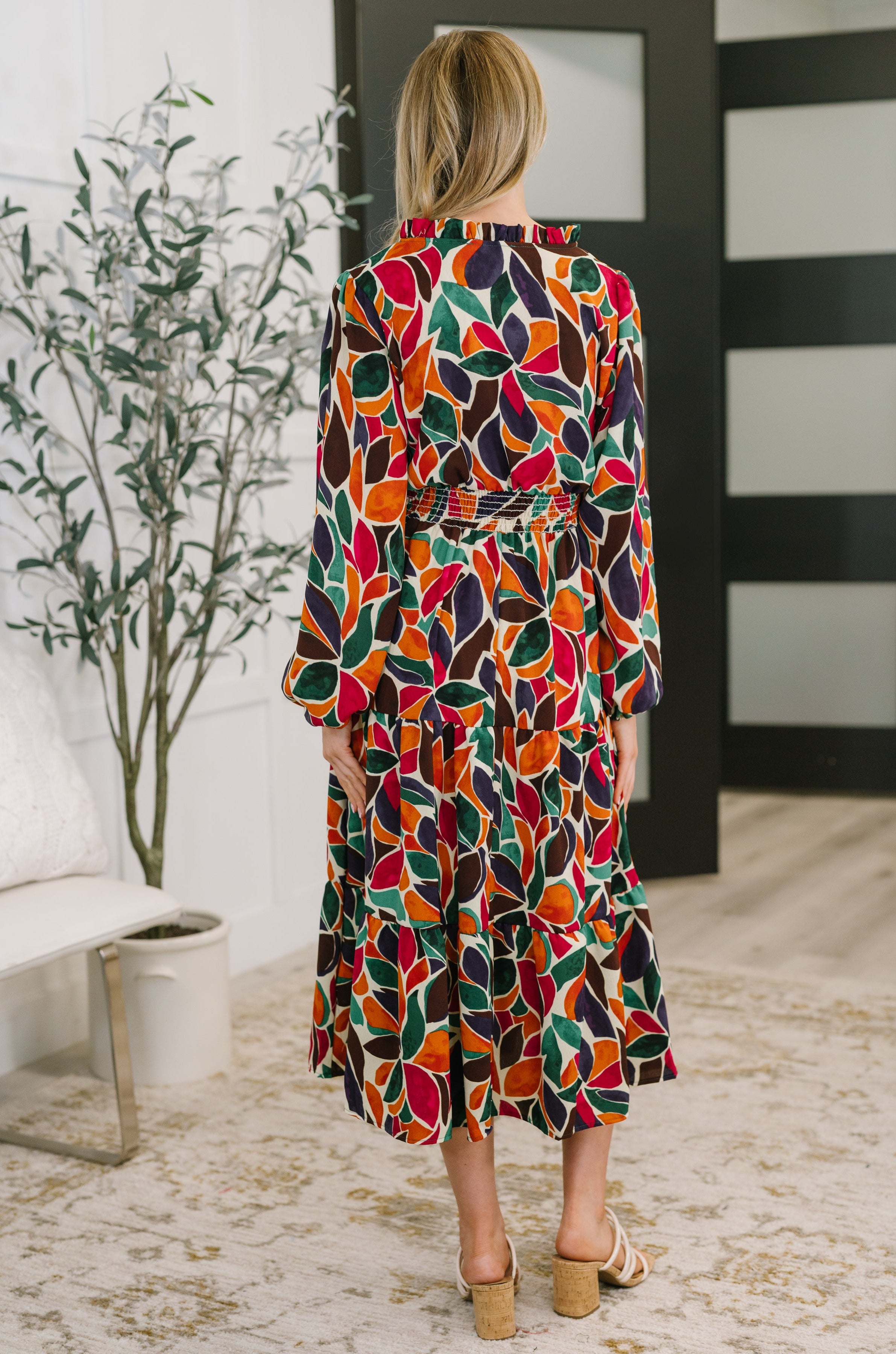 Leafing it All Behind Long Sleeve Tiered Dress-Womens-Stay Foxy Boutique, Florissant, Missouri