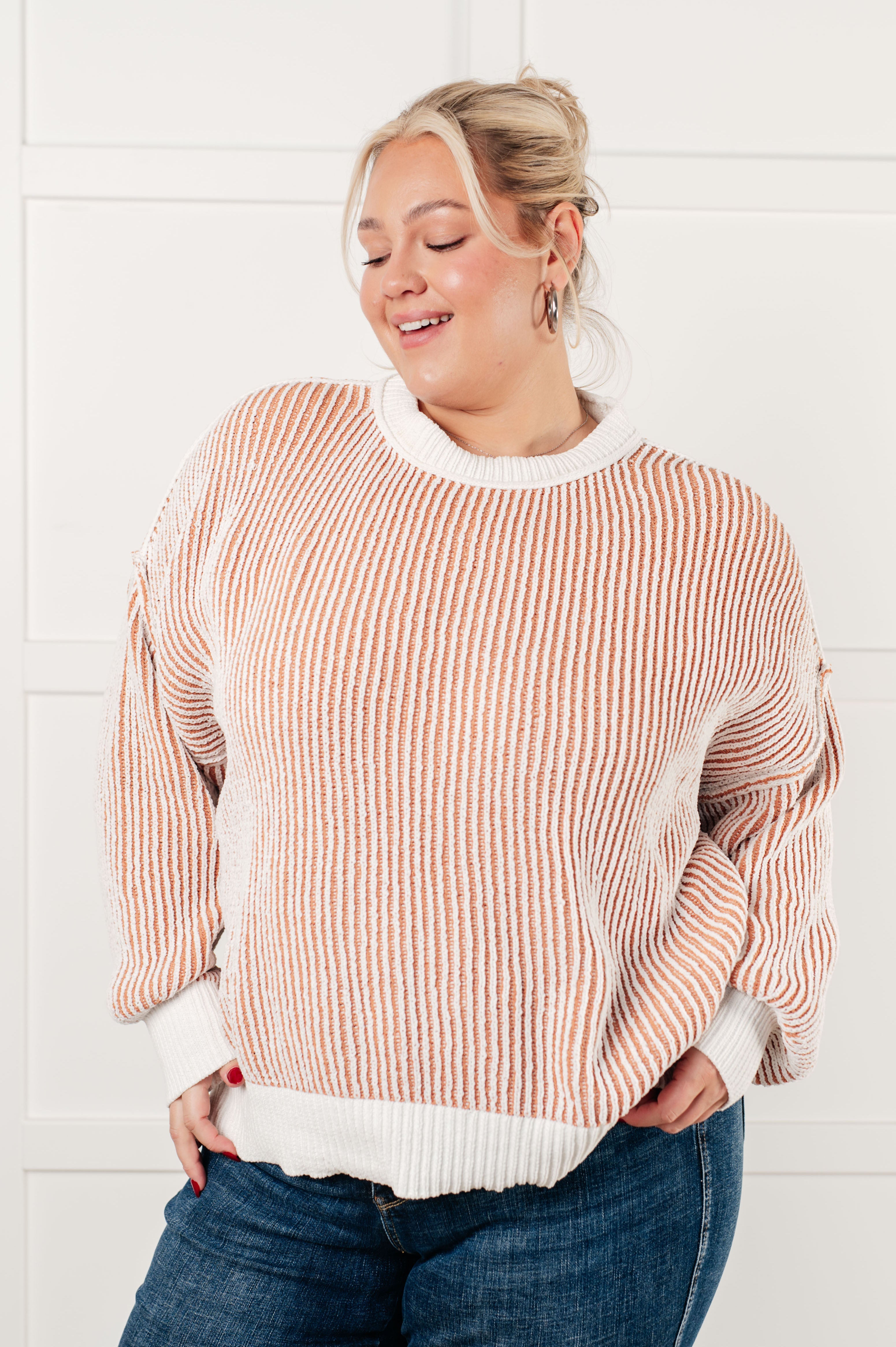 Least High Maintenance Contrast Trim Sweater-Tops-Stay Foxy Boutique, Florissant, Missouri