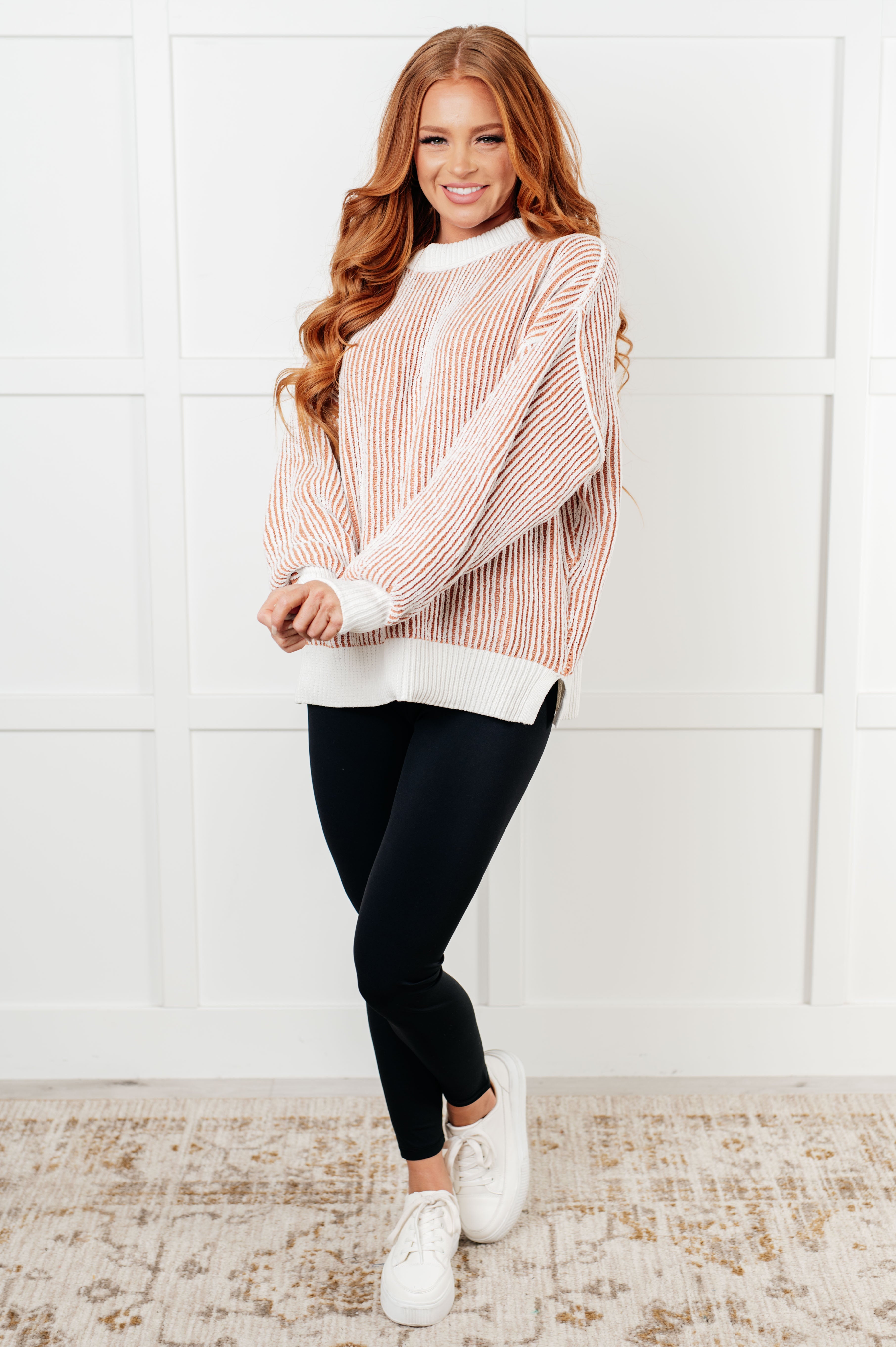 Least High Maintenance Contrast Trim Sweater-Tops-Stay Foxy Boutique, Florissant, Missouri