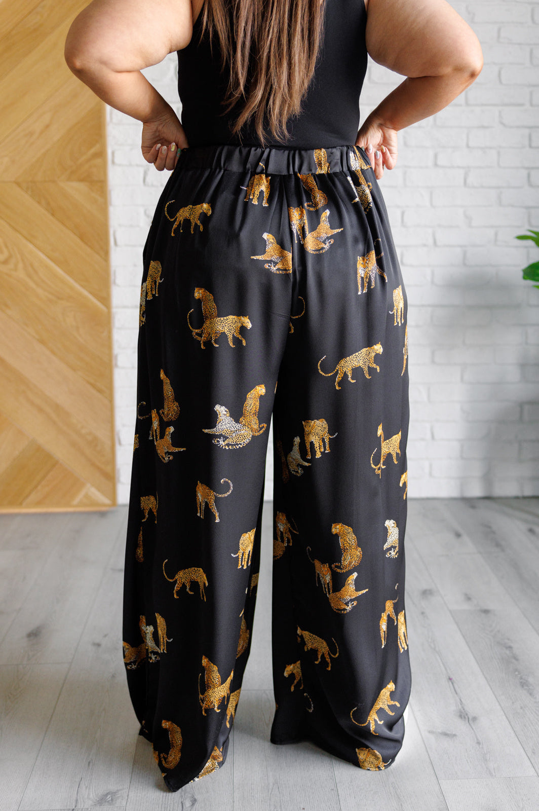 Legendary in Leopard Satin Wide Leg Pants-Bottoms-Stay Foxy Boutique, Florissant, Missouri