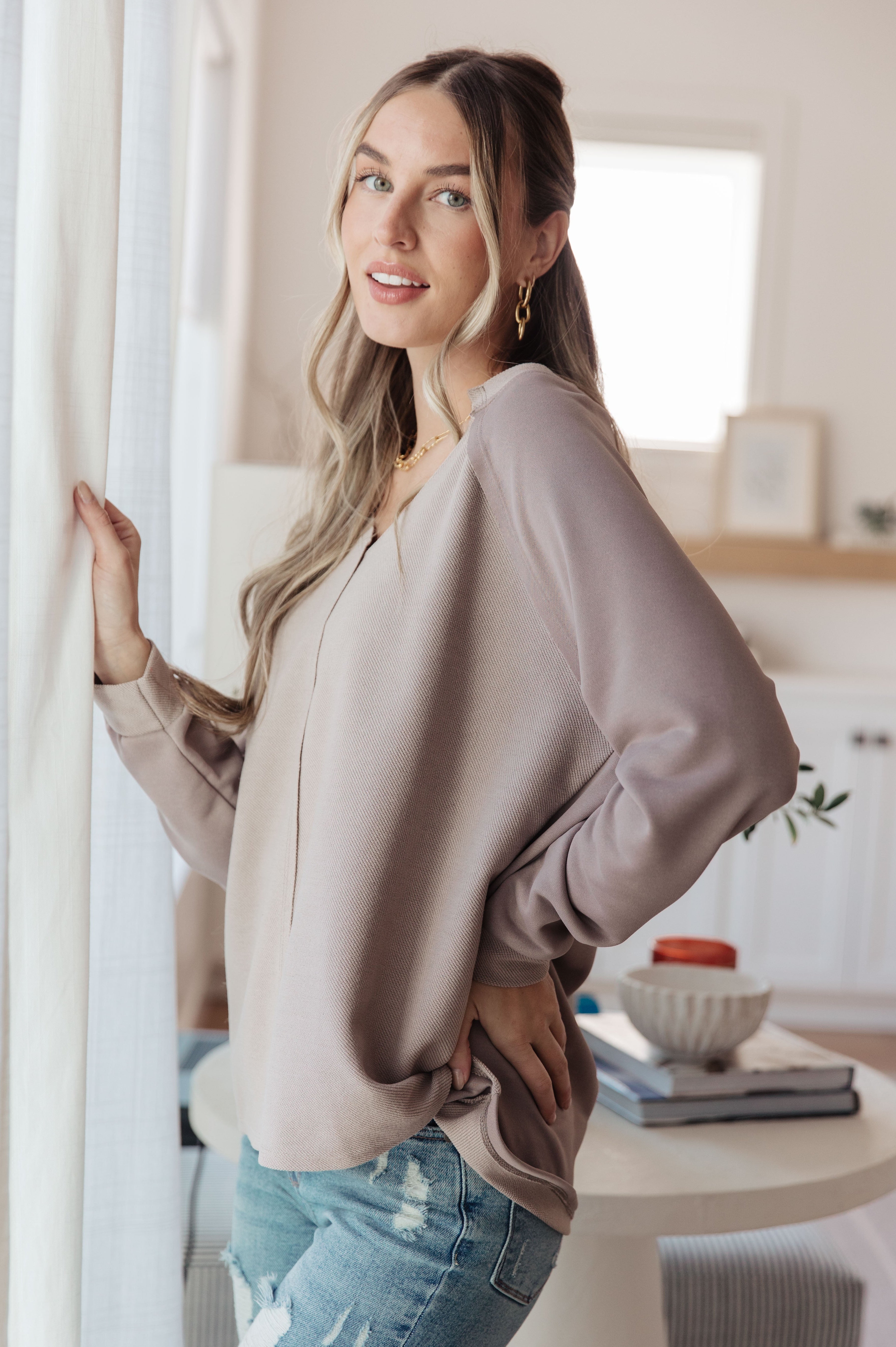 Less Conversation V-Neck Top-Tops-Stay Foxy Boutique, Florissant, Missouri