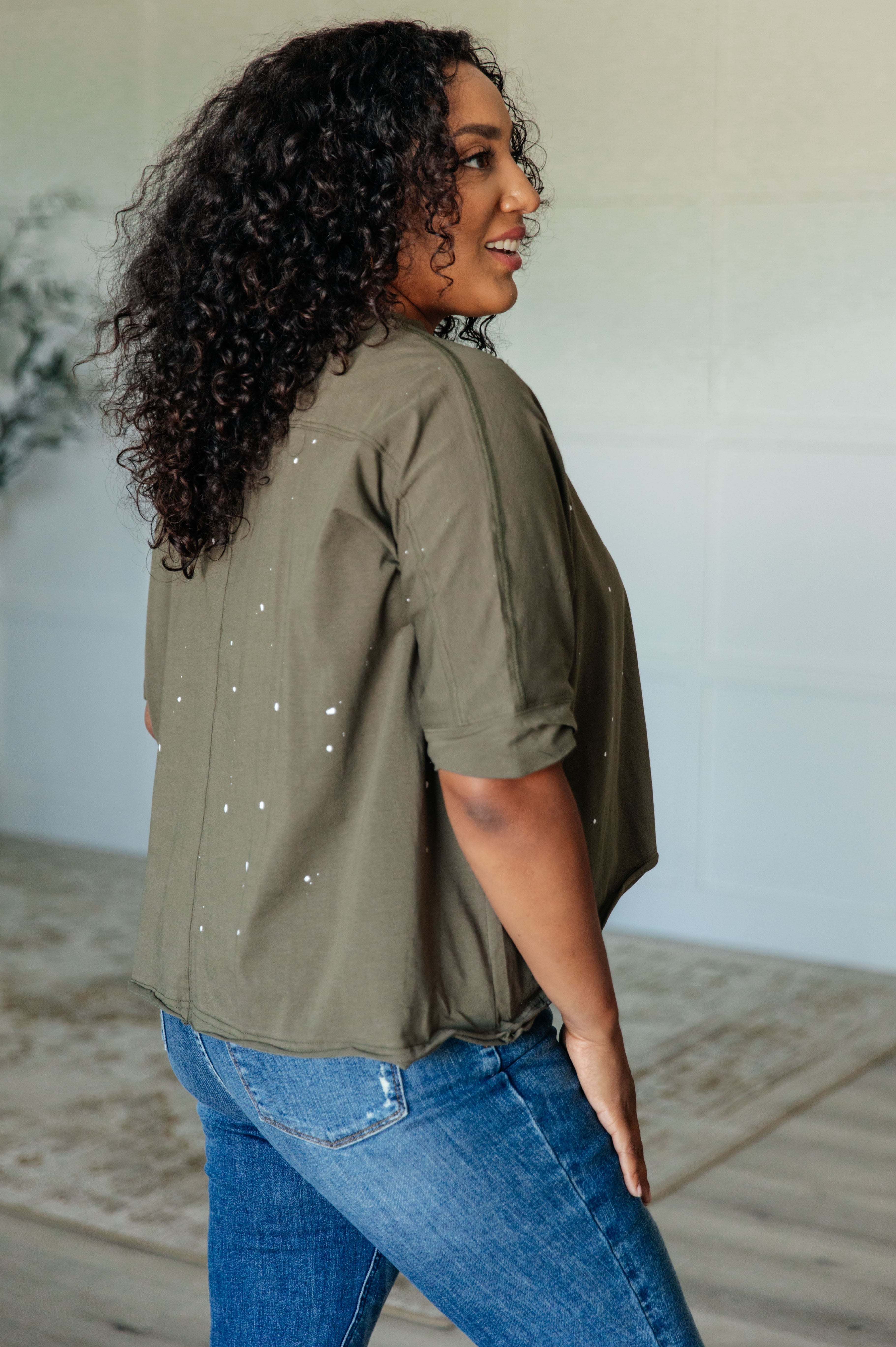 Less Than Stressed Asymmetrical Distressed Top-Tops-Stay Foxy Boutique, Florissant, Missouri