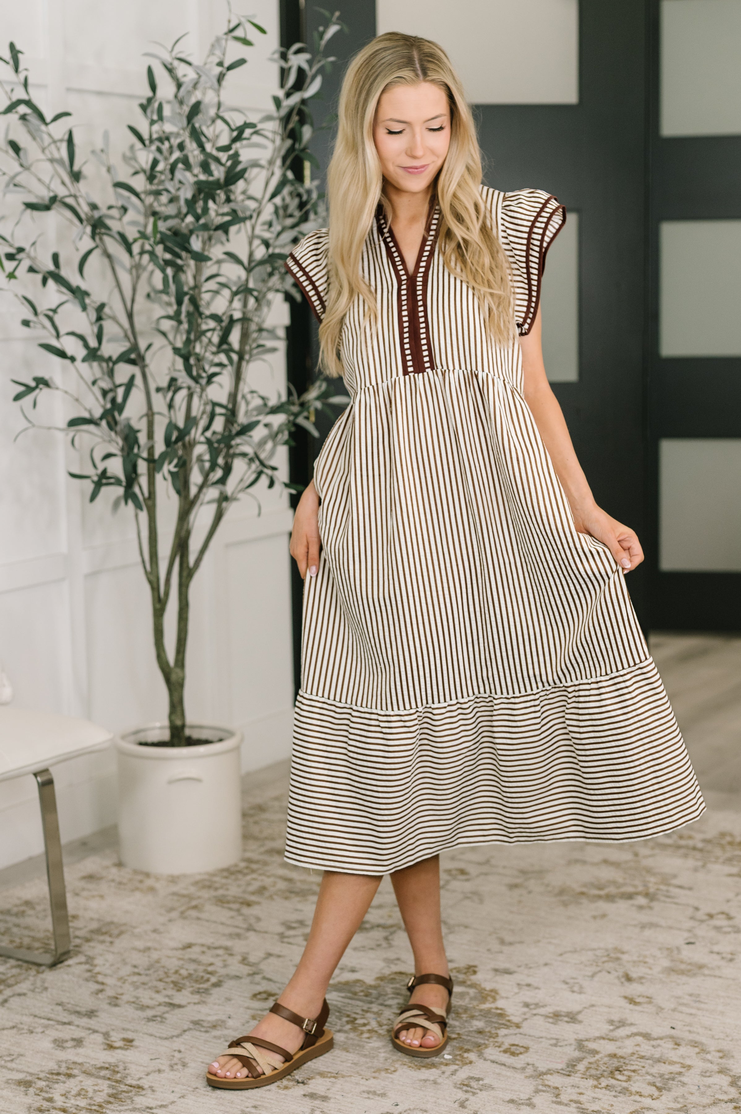 Let Me Love You Cap Sleeve Tiered Dress-Womens-Stay Foxy Boutique, Florissant, Missouri