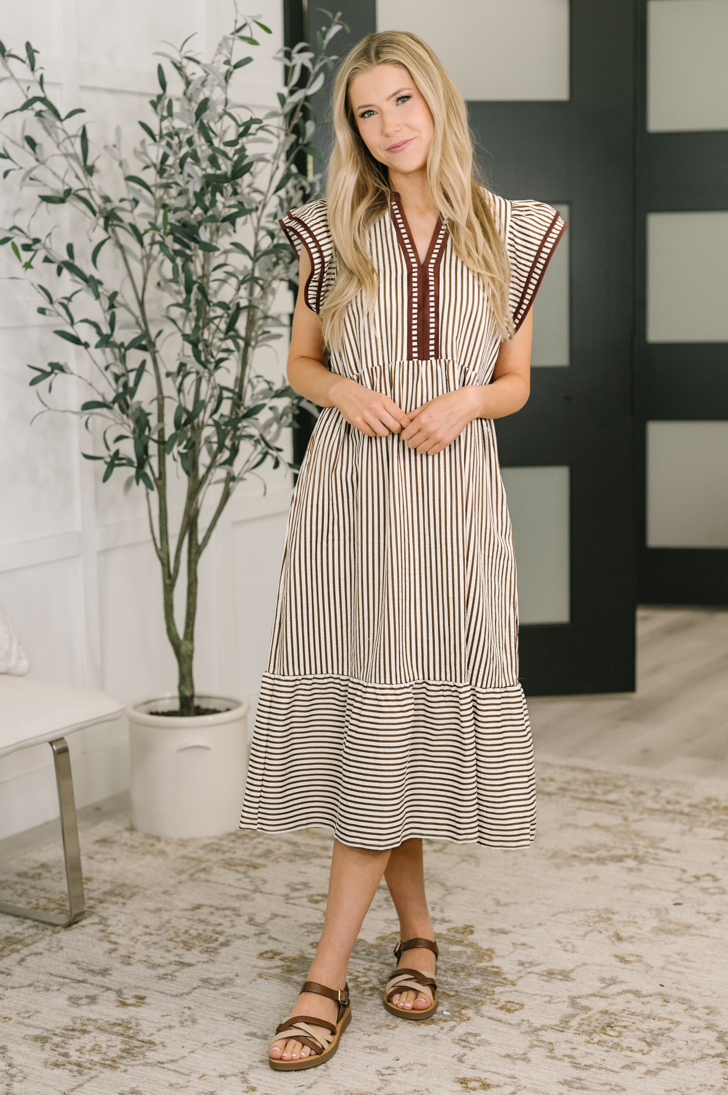 Let Me Love You Cap Sleeve Tiered Dress-Womens-Stay Foxy Boutique, Florissant, Missouri