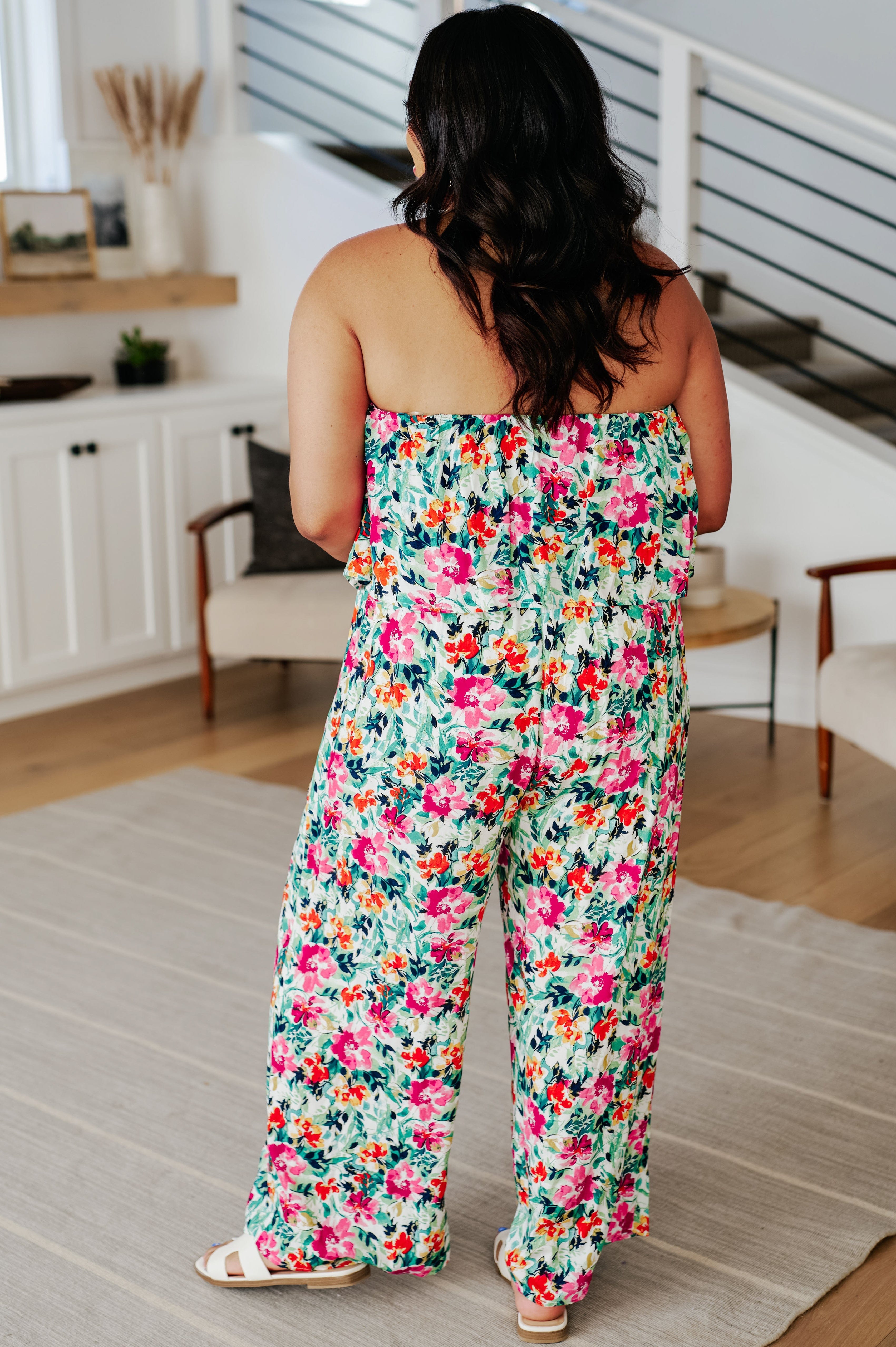 Life of the Party Floral Jumpsuit in Green-Jumpsuits & Rompers-Stay Foxy Boutique, Florissant, Missouri