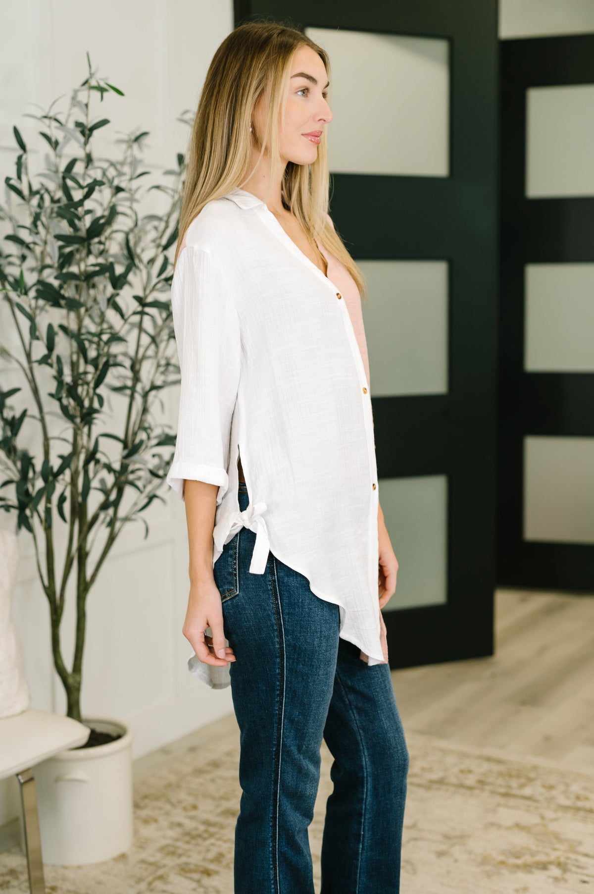 Like You Do Dual Toned Button Down-Womens-Stay Foxy Boutique, Florissant, Missouri
