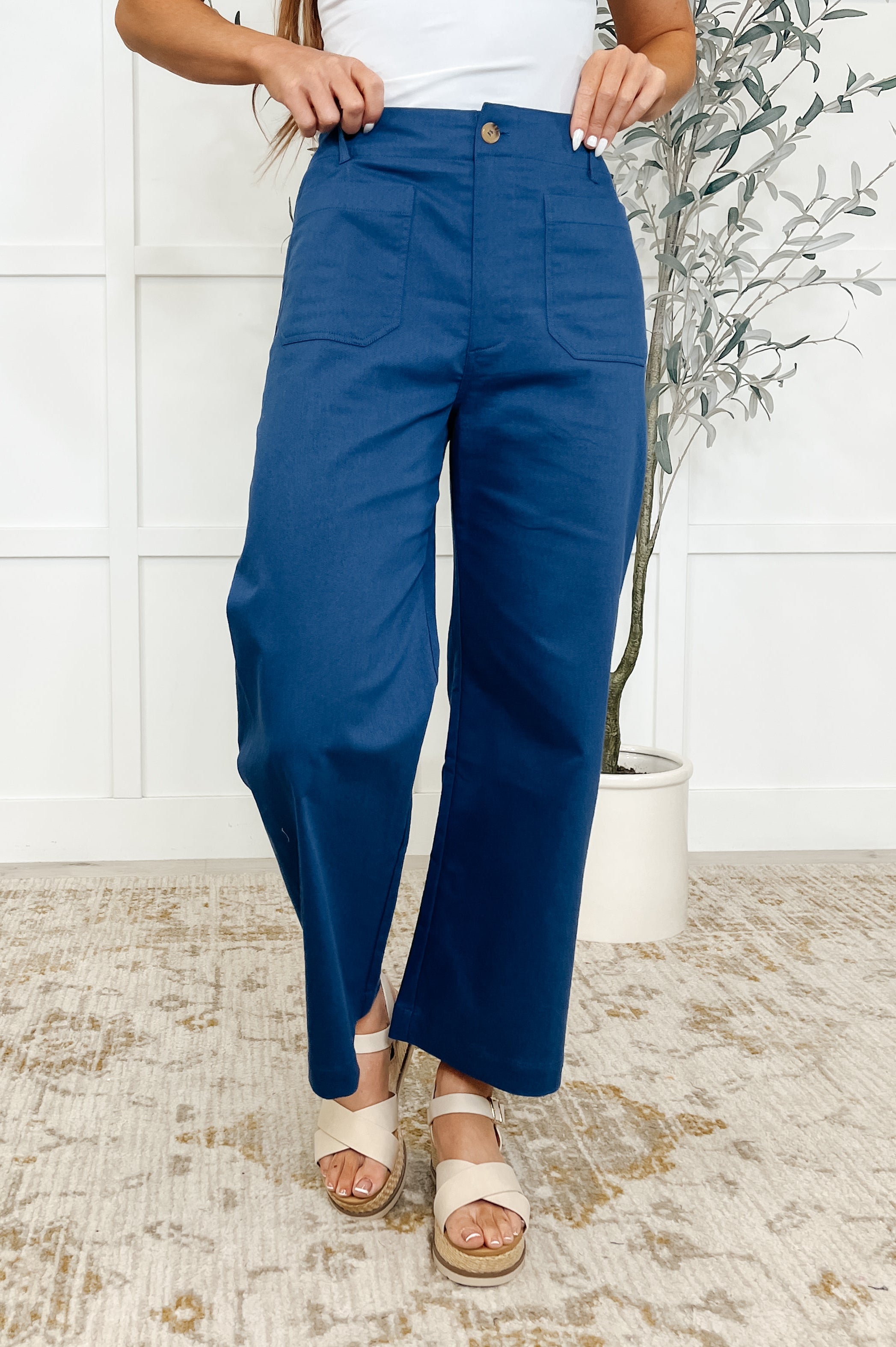 Little Strolls Straight Leg Trousers in Royal Blue-Womens-Stay Foxy Boutique, Florissant, Missouri