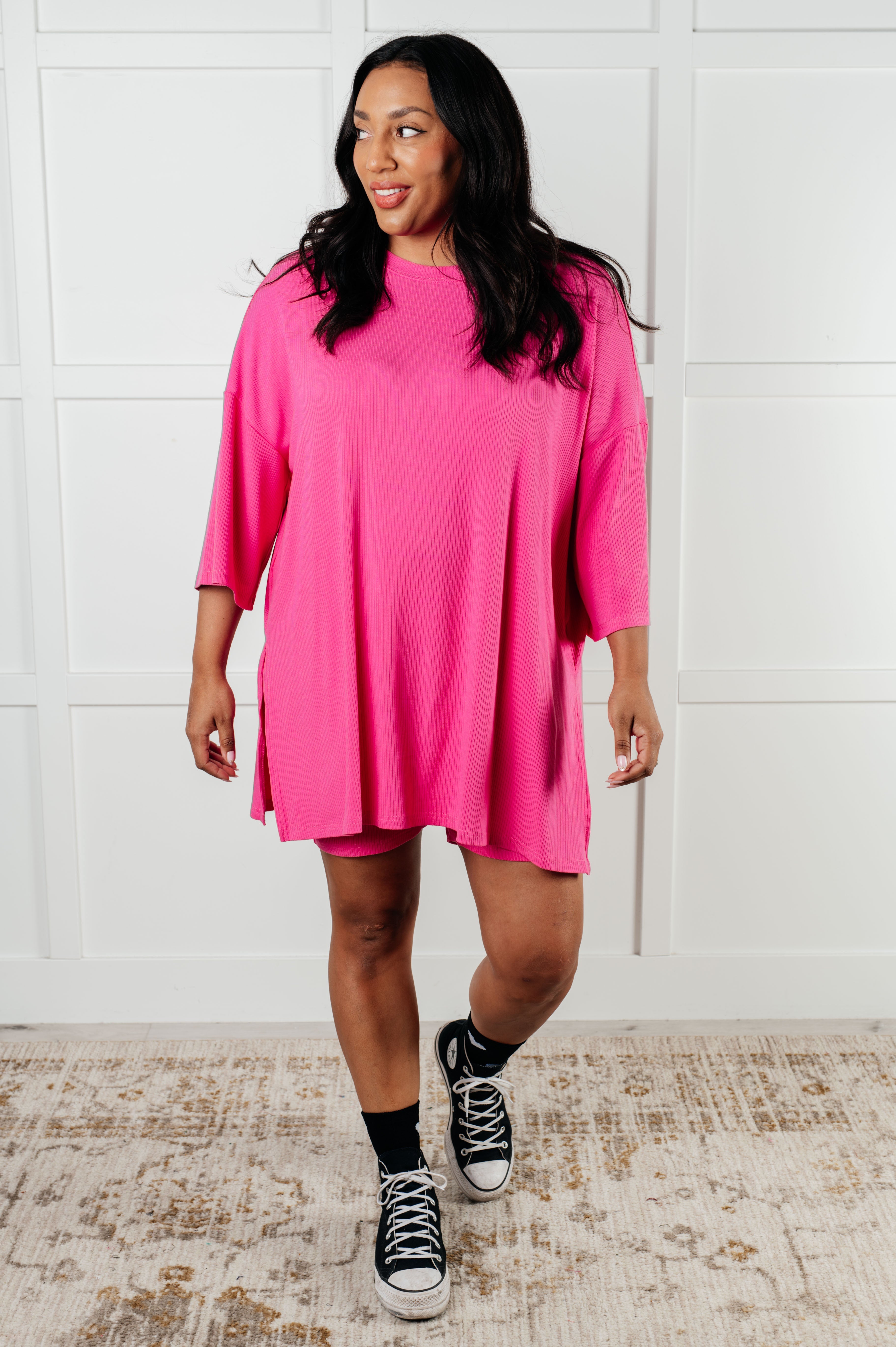 Live and Play Luxe Biker Set in Pink-Athleisure-Stay Foxy Boutique, Florissant, Missouri