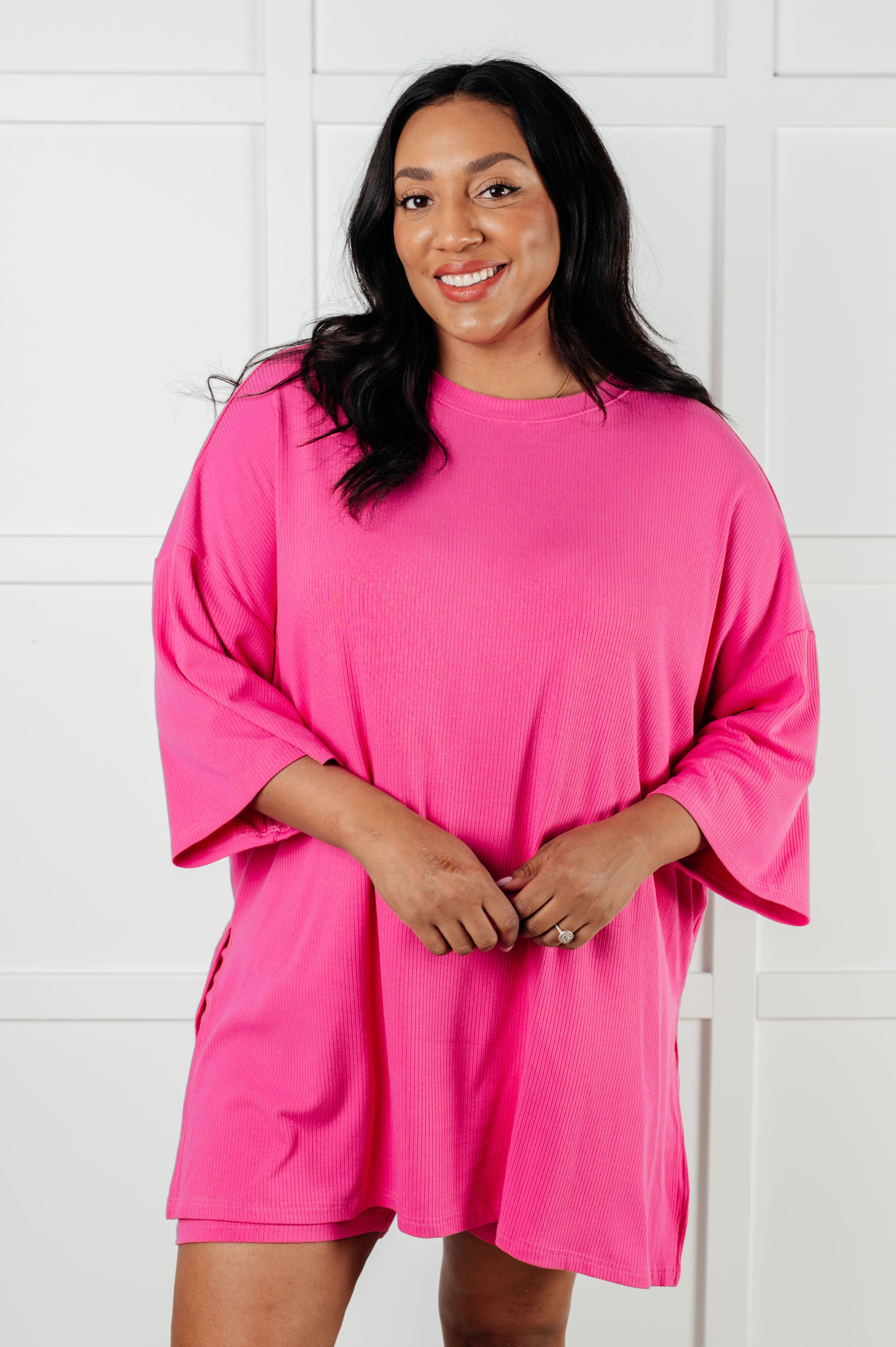 Live and Play Luxe Biker Set in Pink-Athleisure-Stay Foxy Boutique, Florissant, Missouri