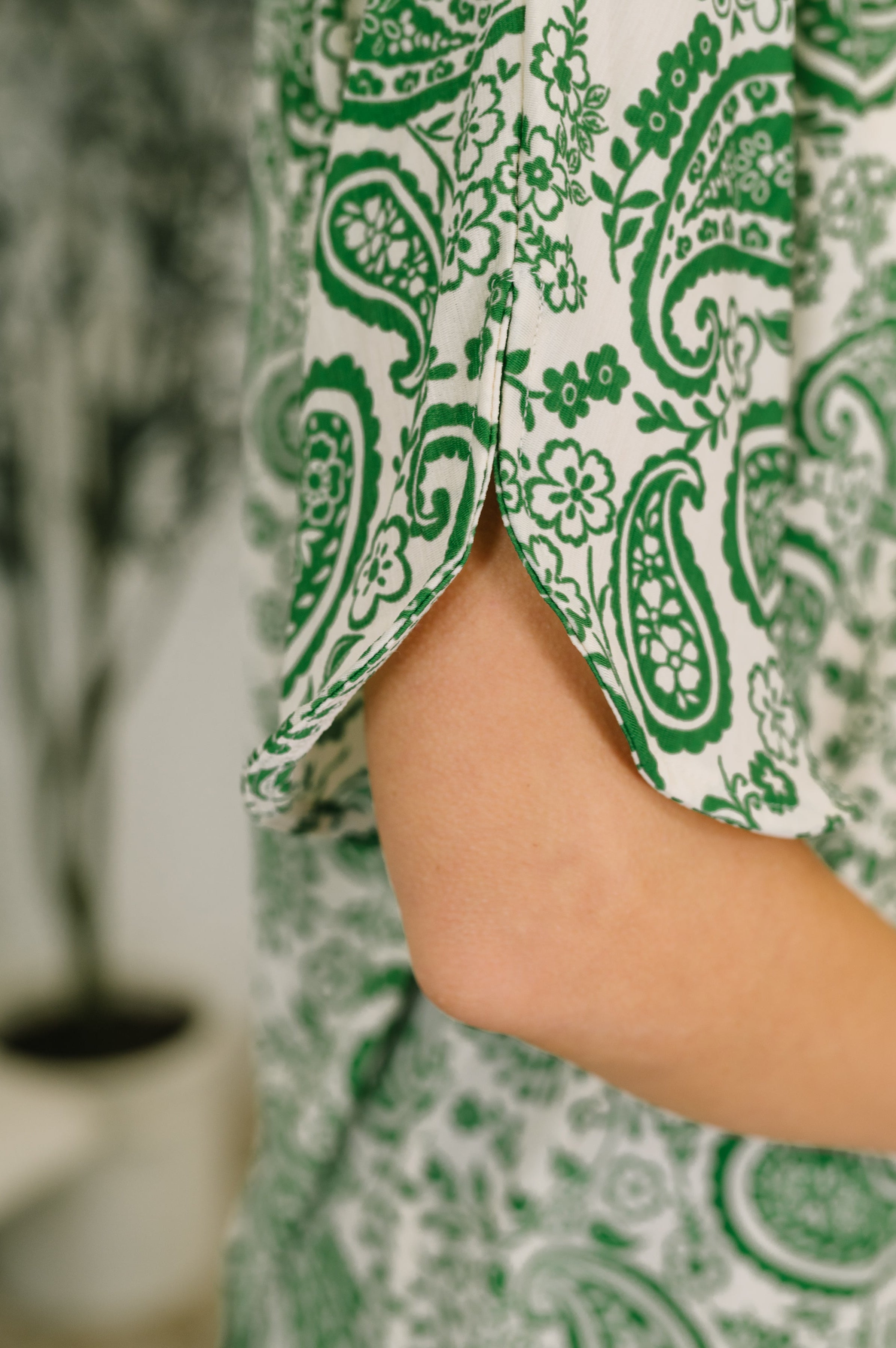Lizzy Breeze Top in Green Paisley-Womens-Stay Foxy Boutique, Florissant, Missouri
