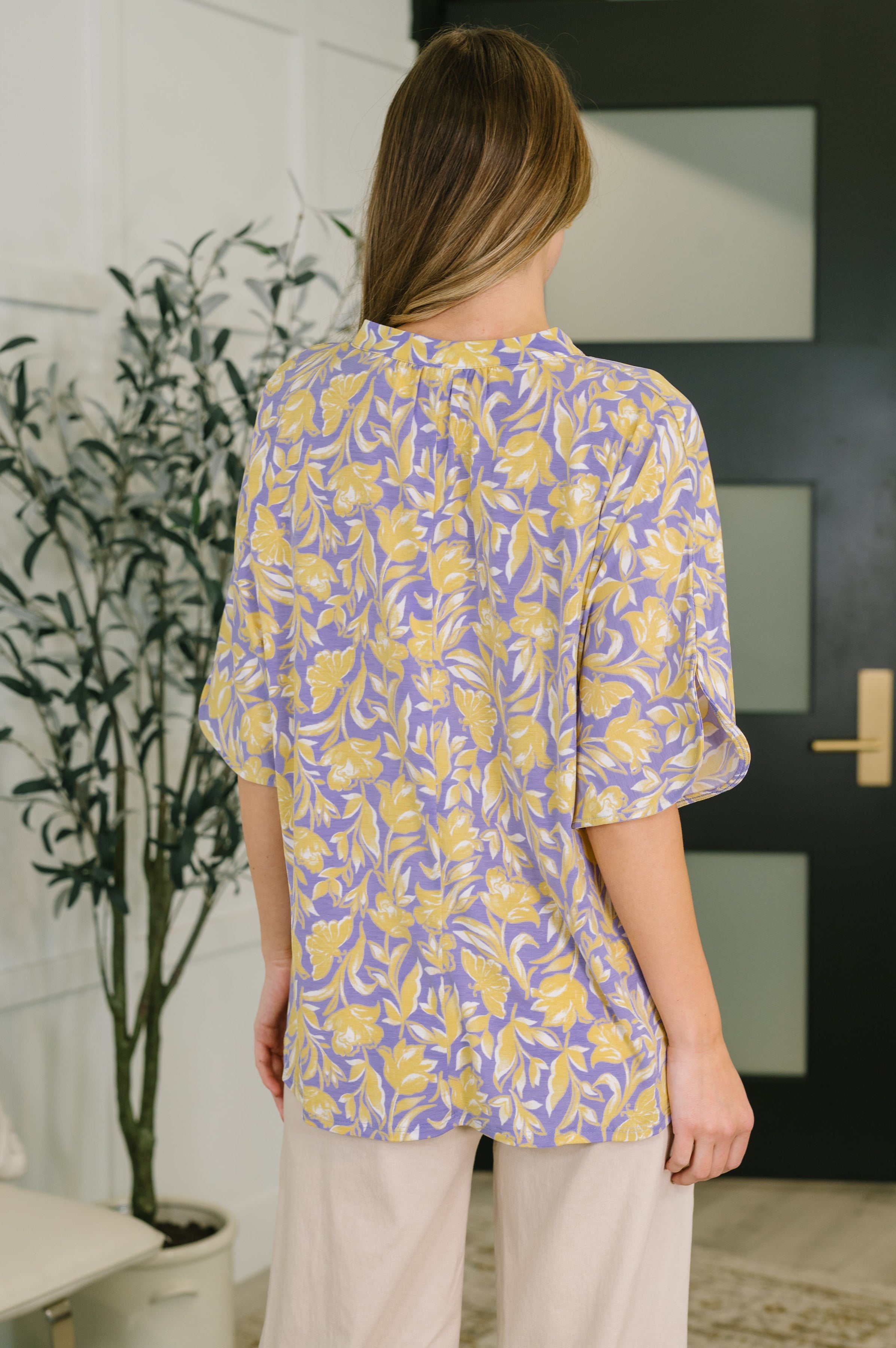 Lizzy Breeze Top in Purple and Yellow Floral-Womens-Stay Foxy Boutique, Florissant, Missouri