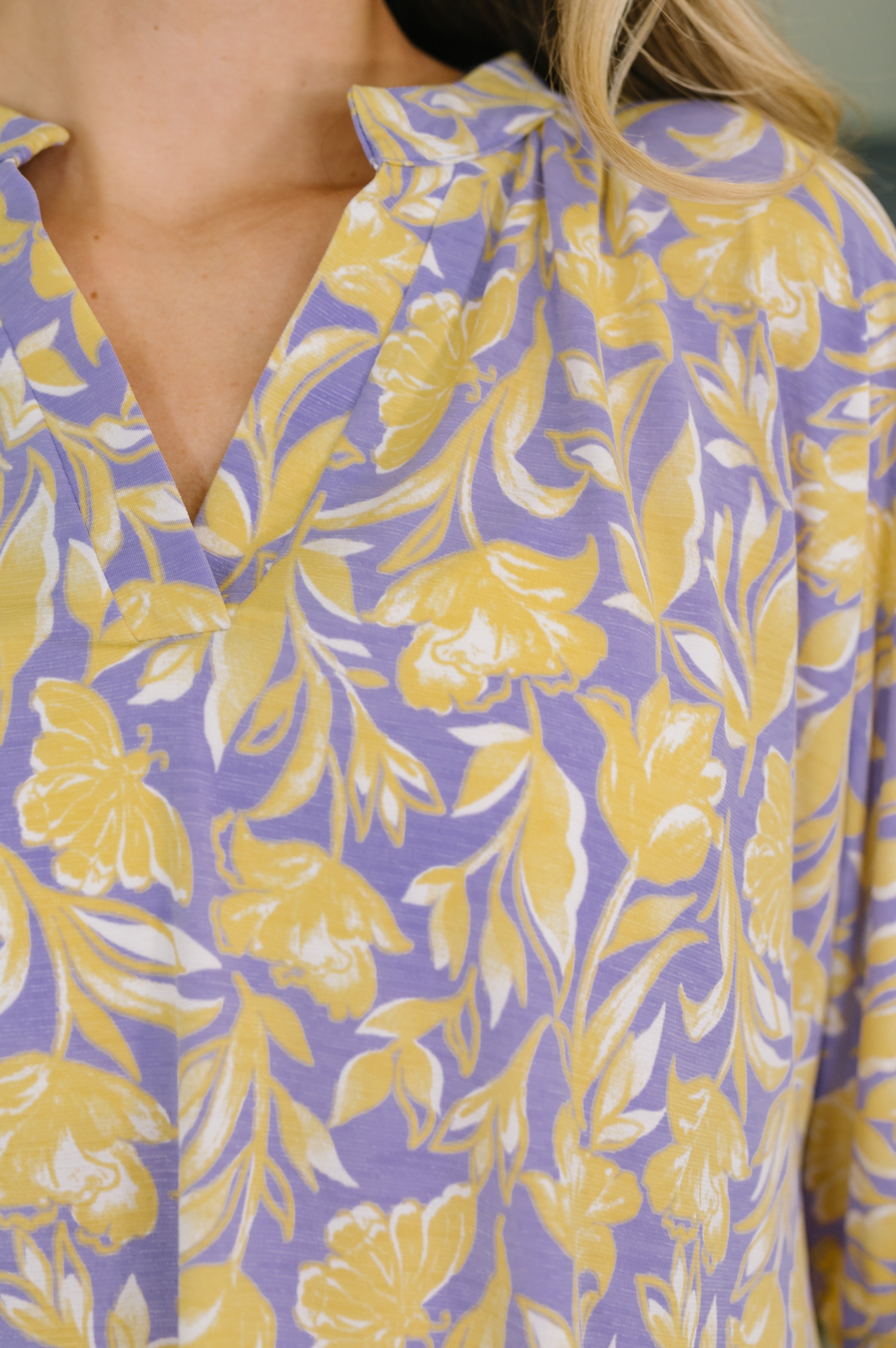 Lizzy Breeze Top in Purple and Yellow Floral-Womens-Stay Foxy Boutique, Florissant, Missouri