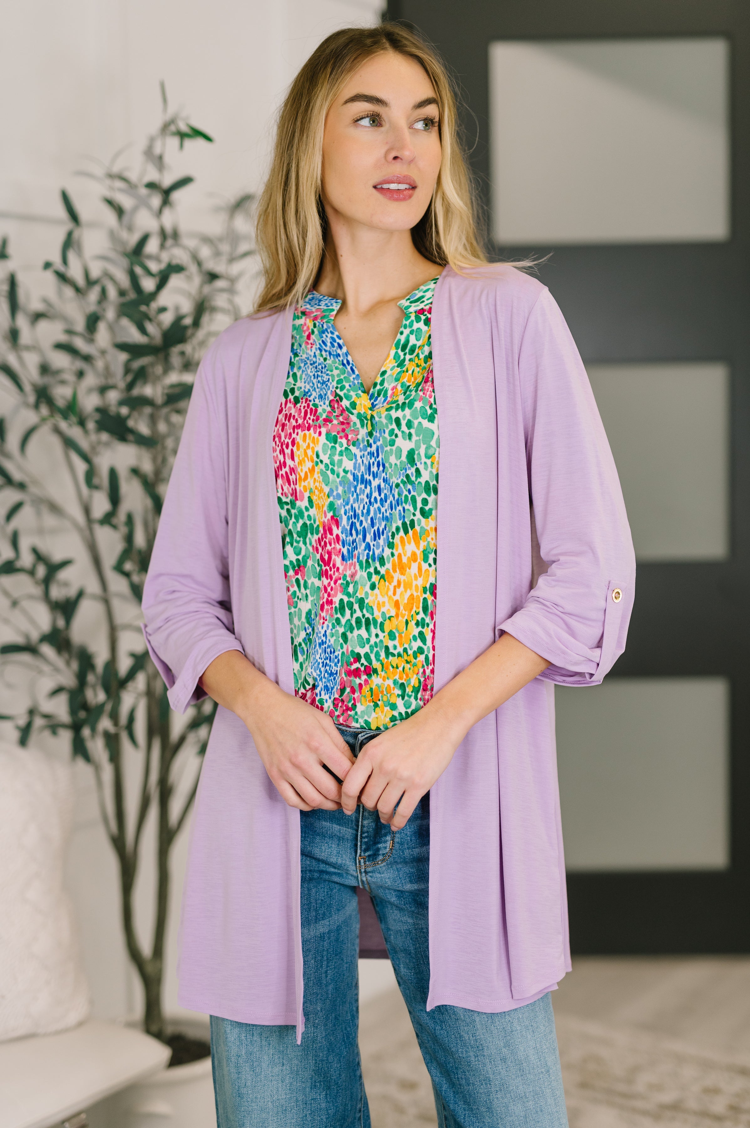 Lizzy Cardigan in Orchid Bloom-Womens-Stay Foxy Boutique, Florissant, Missouri