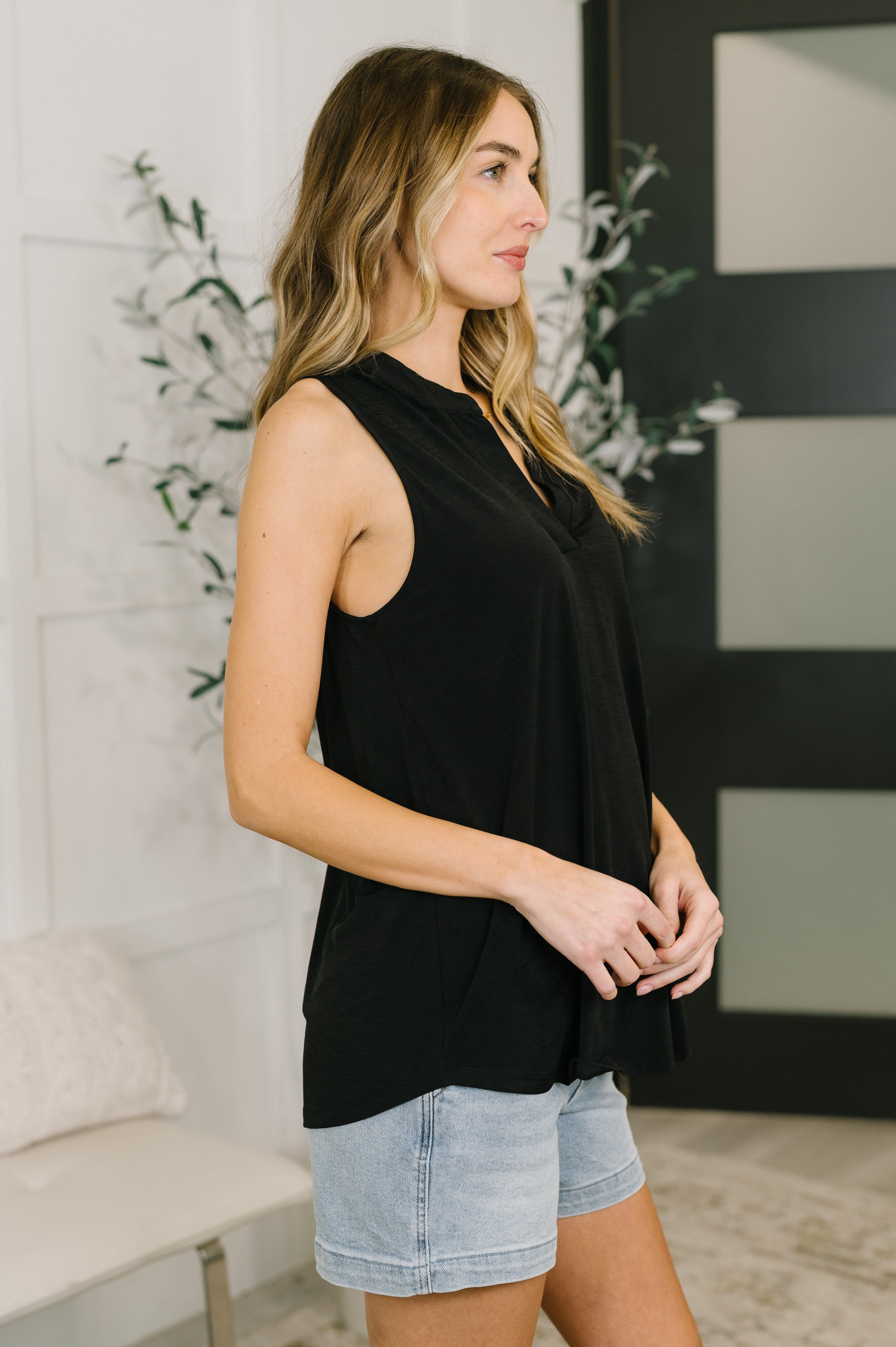 Lizzy Tank Top in Black-Womens-Stay Foxy Boutique, Florissant, Missouri