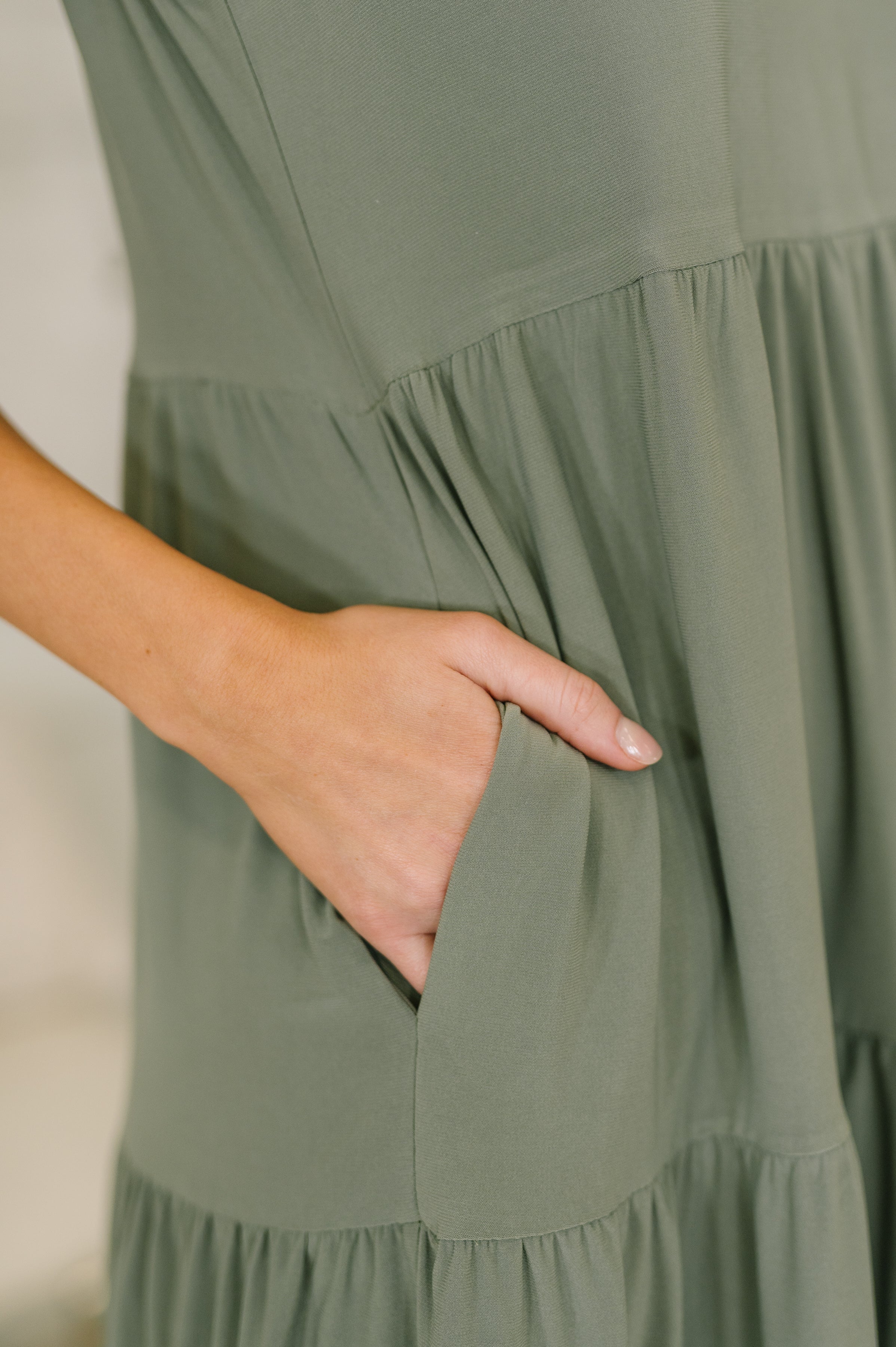 Lizzy Tiered Tank Dress in Pistachio-Womens-Stay Foxy Boutique, Florissant, Missouri