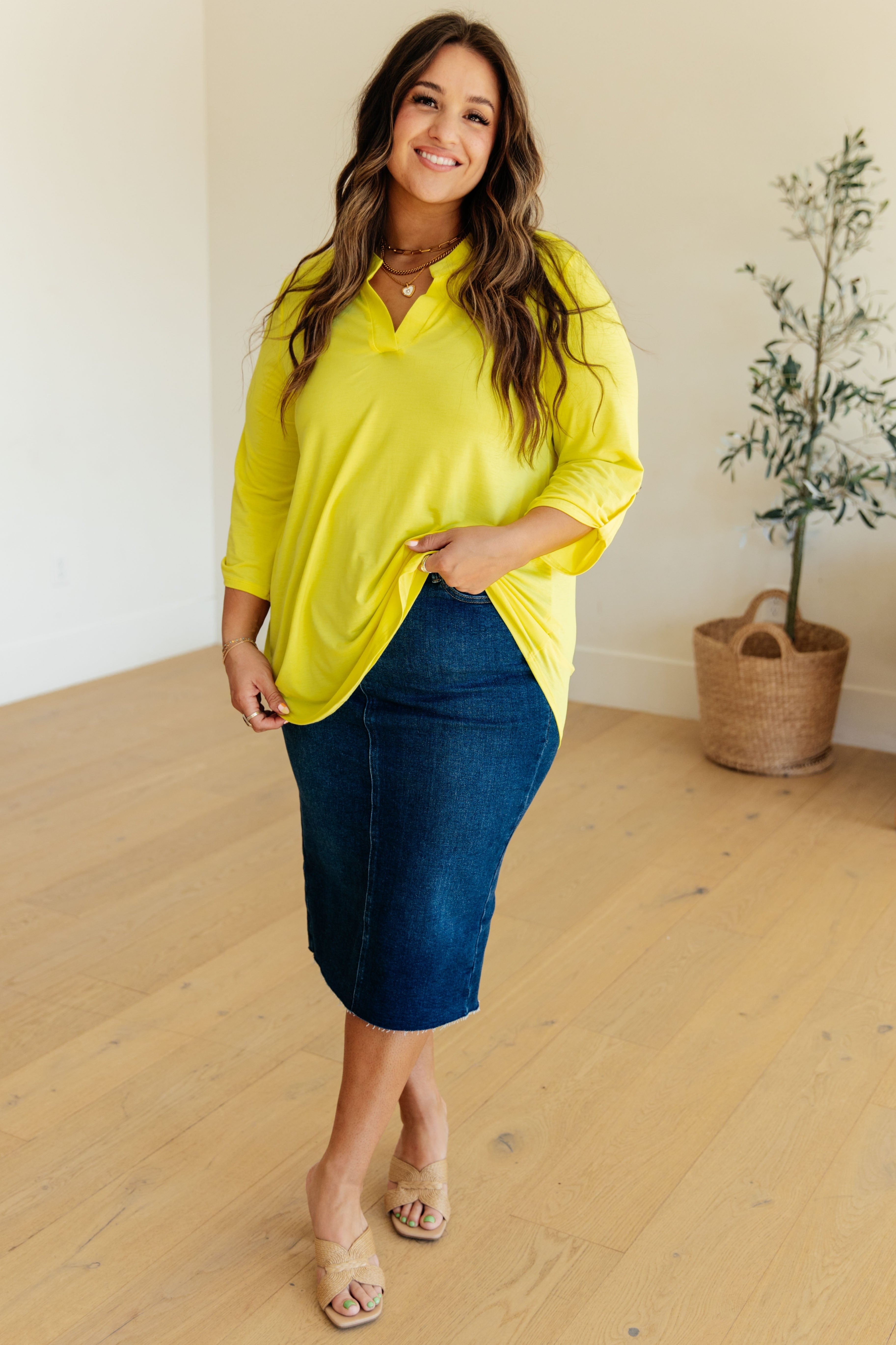 Lizzy Top in Neon Yellow-Womens-Stay Foxy Boutique, Florissant, Missouri